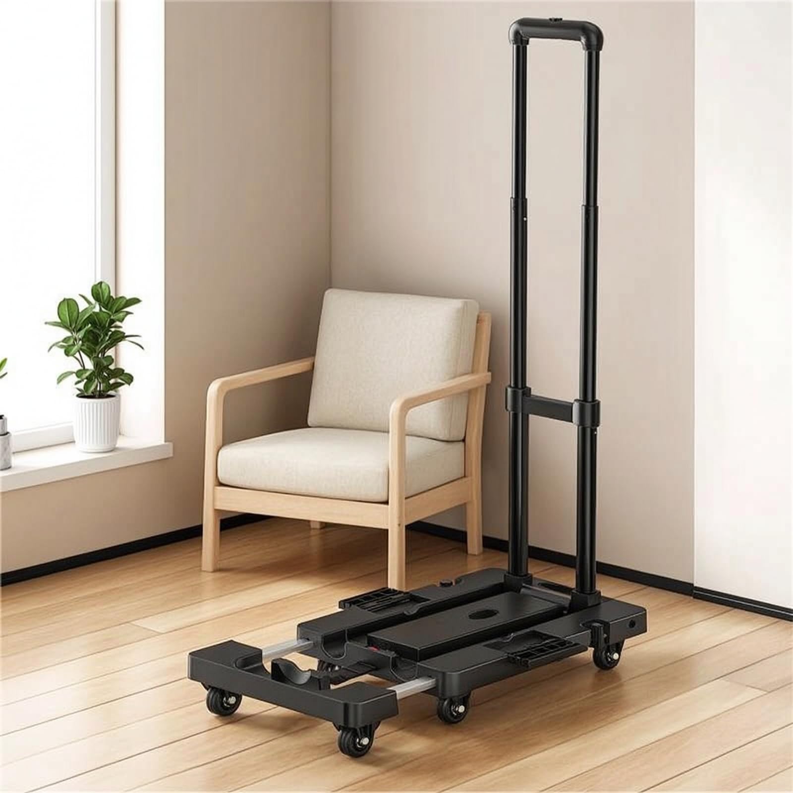 Carrello Pieghevole da Trasporto Mano Carrello Utility Carrello Portatile Carrello con Ruote Design Estensibile per Carichi Grandi