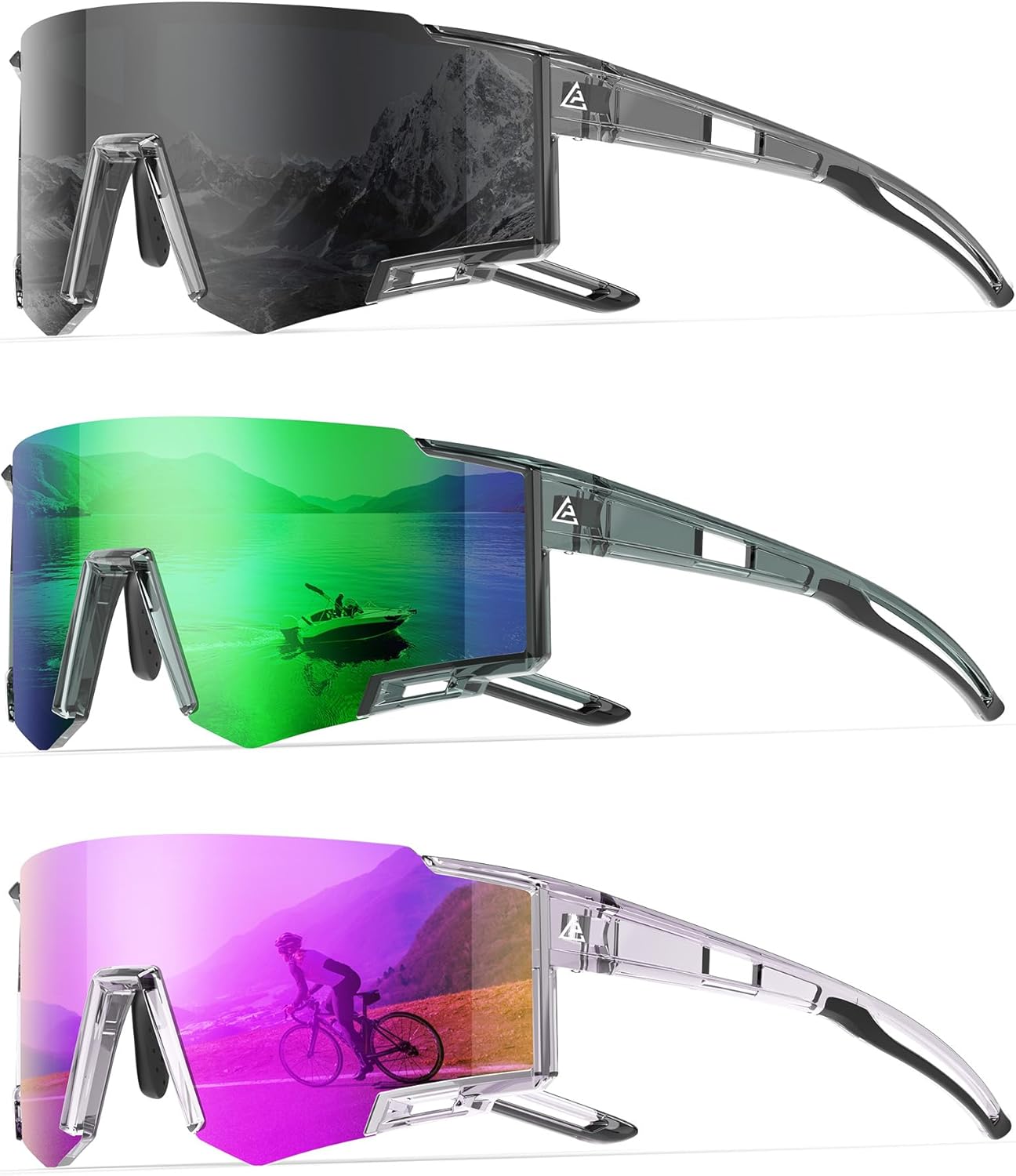 KALIYADI Sports Sunglasses-Men Polarized-Mens-Sunglasses Women: Running Sun Glasses with UV400 for Fishing Cycling