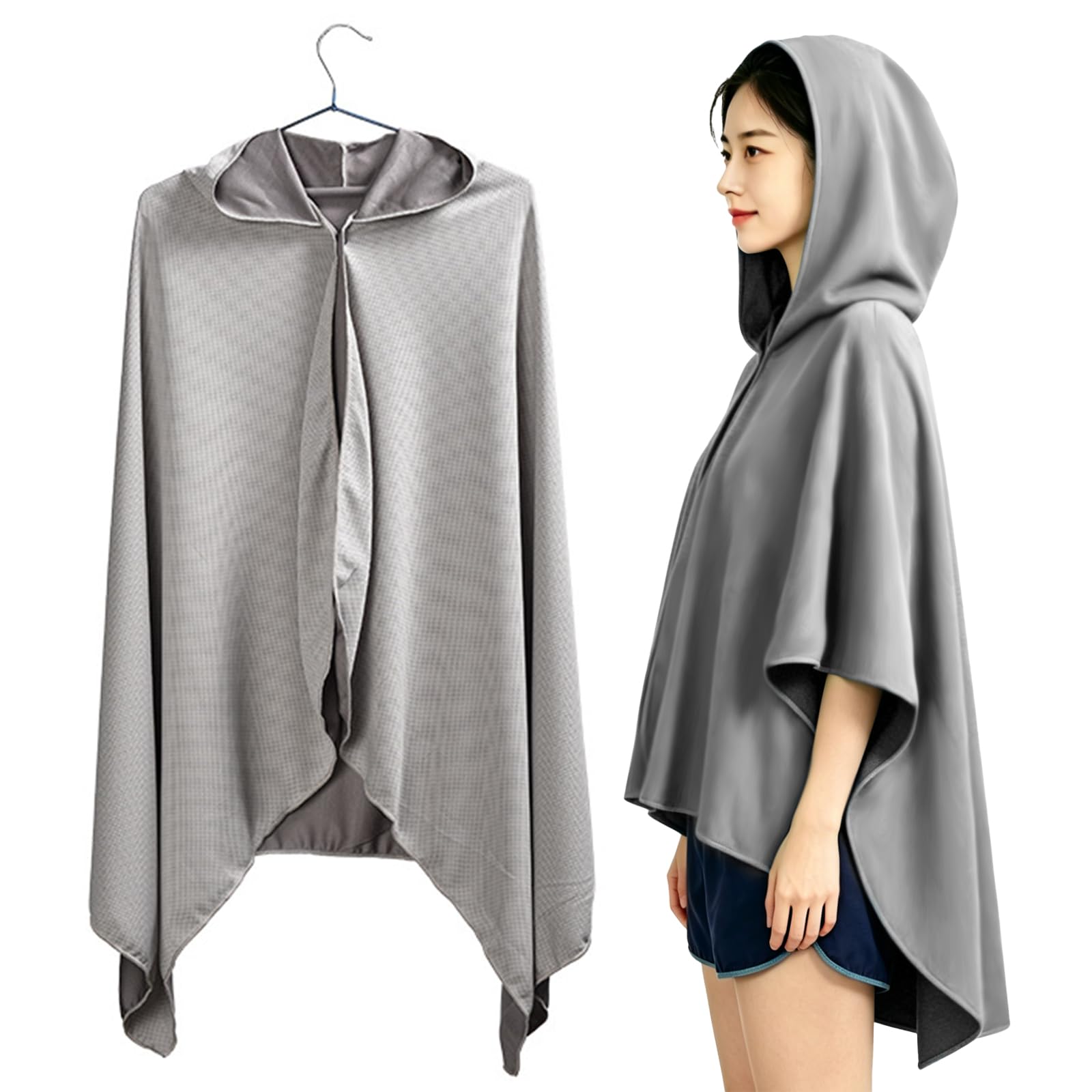[kontuly] 冷感タオル 冷感ポンチョ UV カット、吸水速乾、瞬間冷却夏の暑さ対策・暑さ対策グッズ 軽量で持ち運び便利 繰り返し使用可能アウトドアに最適 男女兼用