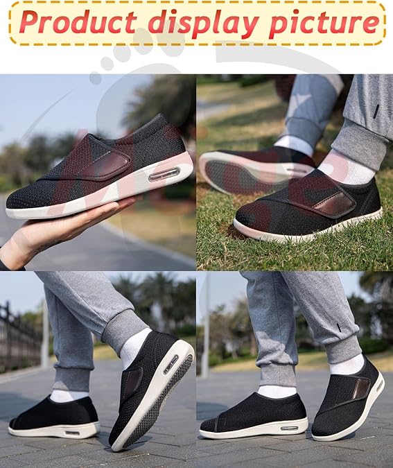 Extra Wide Width Shoes Mens Slip On Trainers Mens Slip On Trainers Casual Walking Nordic Shoes Breathable Shoes Lightweight Tennis Soft Mesh Shoes