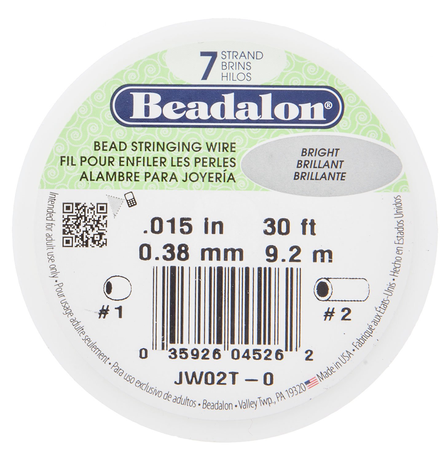 Beadalon 7 Bright .015” 30ft.