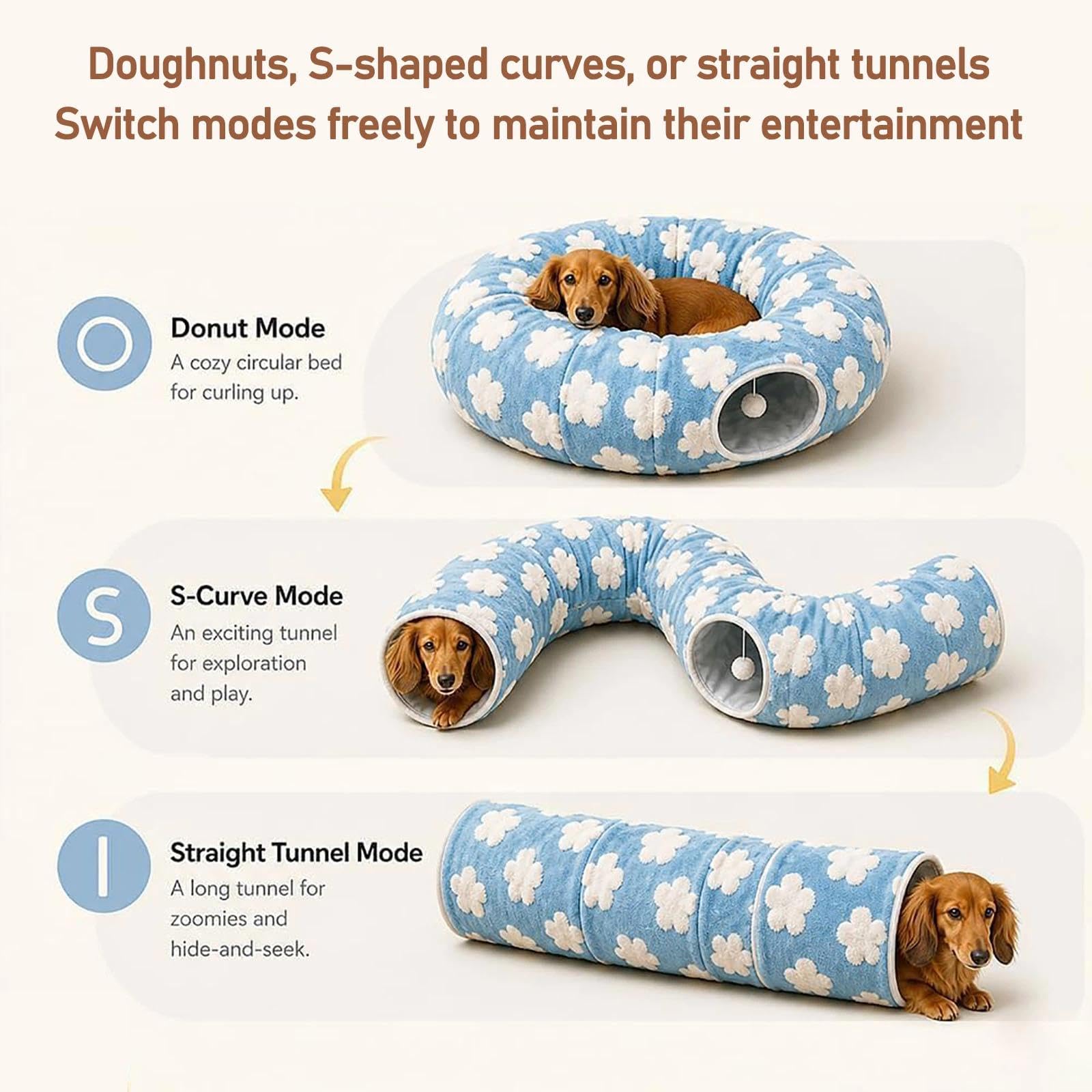 Spieltunnel Für Dackel,Dachshund Tunnel Bed,faltbares Katzen Tunnel(A)