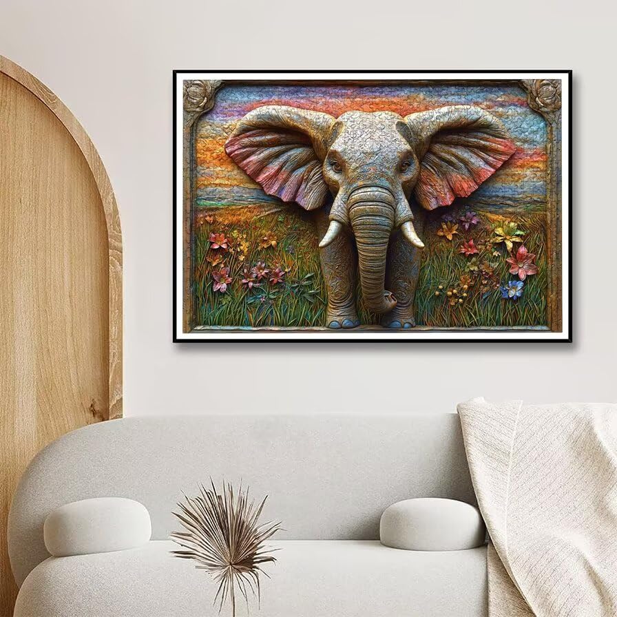 Puzzle 3000 Pièces Adultes, Puzzle 3000 Pieces Éléphant pour Adultes, Grand Puzzles Bois Animaux avec Boite, Jeu de Concentration pour Toute la Famille, pour Décoration Maison, Cadeau Femme, -5591