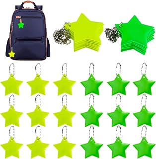 36 Stück Reflektoren Anhänger, Reflektor Stern Wasserdicht, Erhöht die Sichtbarkeit bei Nacht für Schulranzen, Rucksack, Radfahren, Laufen, Joggen, Ideale Mitgebsel für Geburtstag