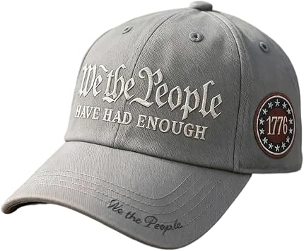 We The People Baseball Cap Sticker Gifts Grey