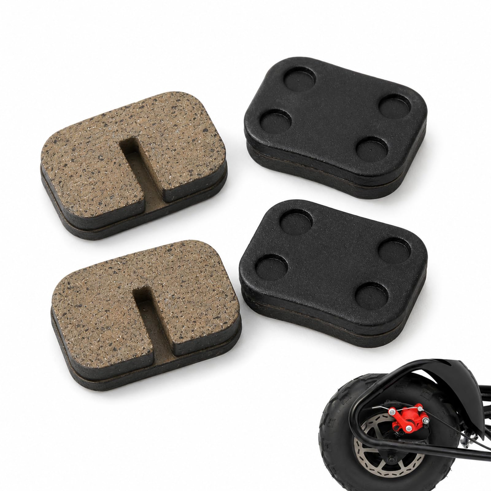 4 Pack Ceramic Rear Disc Brake Pads Replacement for Scooters Go Karts ATVs