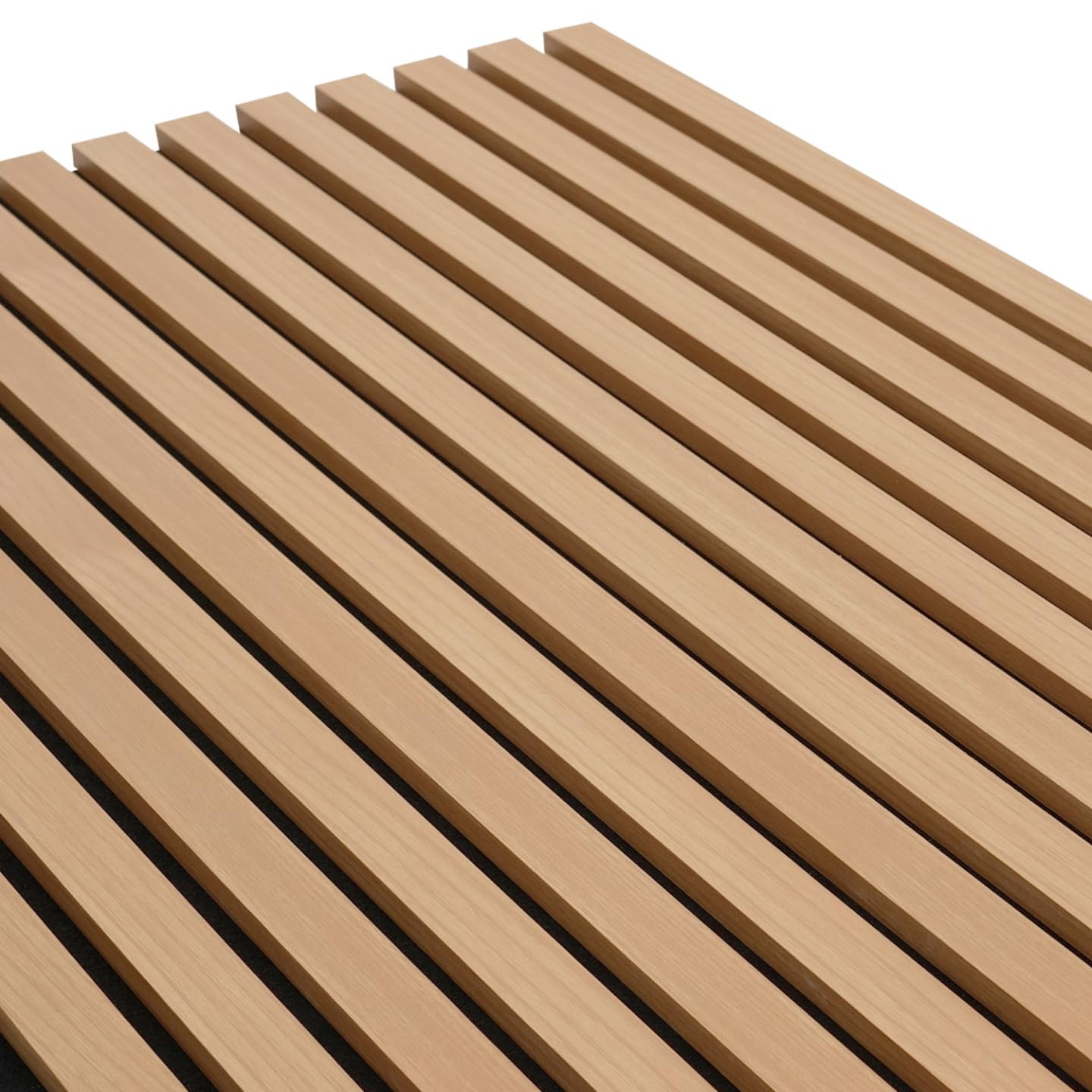 IDMarket - Panneaux acoustiques en tasseaux de Bois 240 x 60 cm Effet chêne Clair et Noir