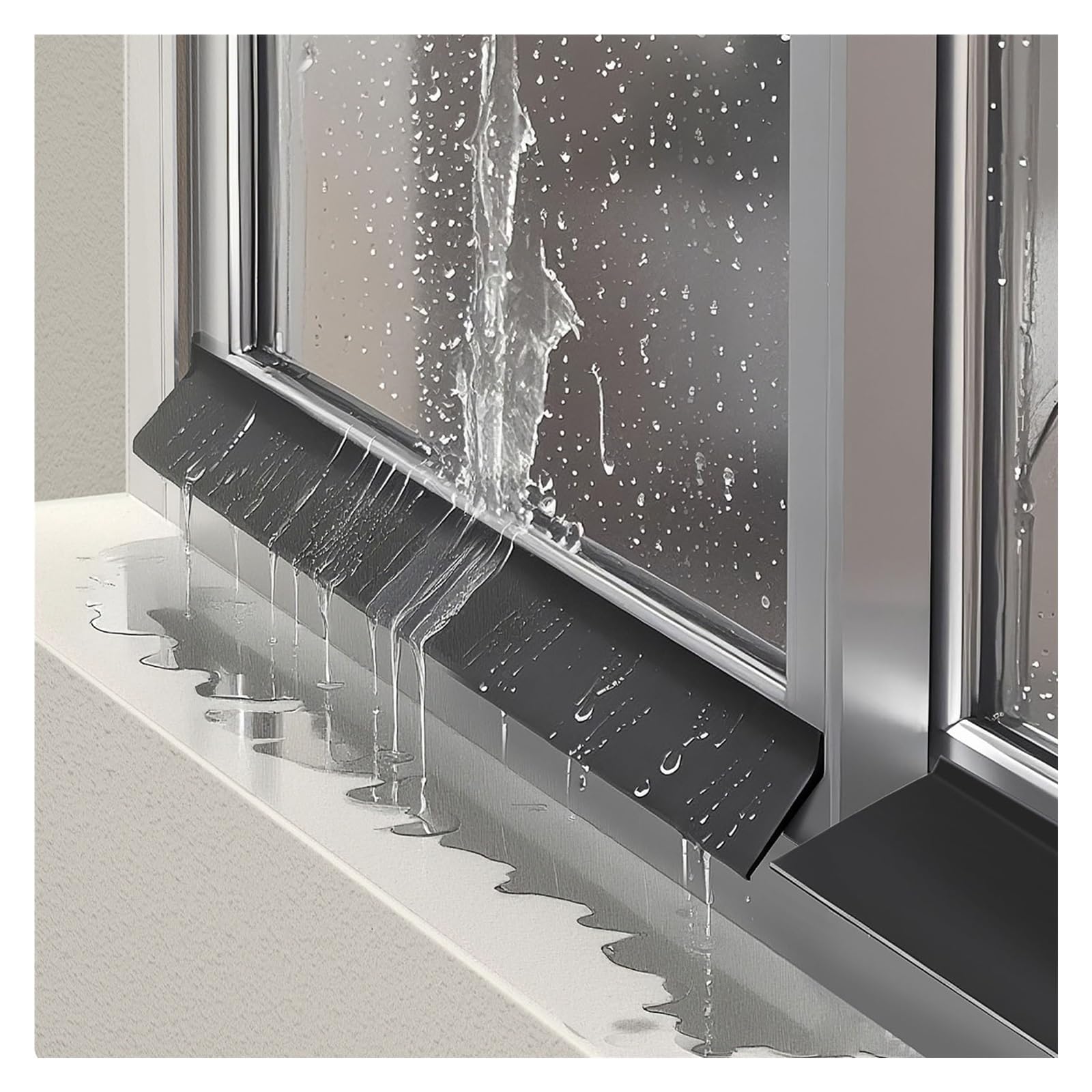 JYHHCYS Caucho Perfil Vierteaguas Ventana Instalación Autoadhesiva | Protector Contra Goteo De Lluvia Para Puertas Y Ventanas, Deflector De Tira De Línea De Goteo(W 4.5cm/1.7in,L 5m/16.4ft)