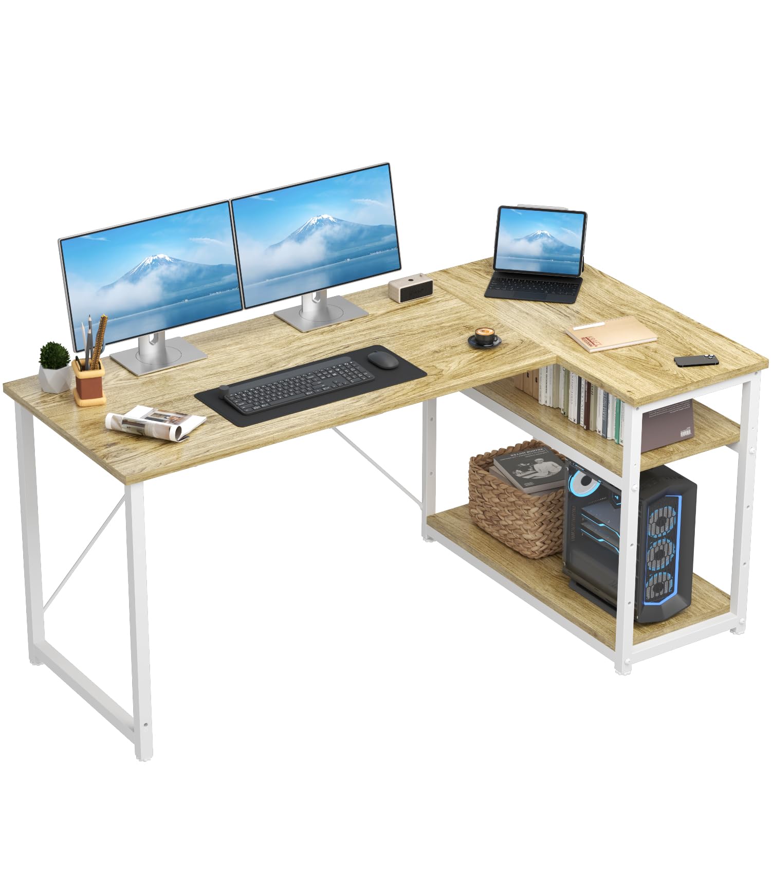 Triumphkey 110 80cm L Shaped Computer Desk With Reversible Large ...