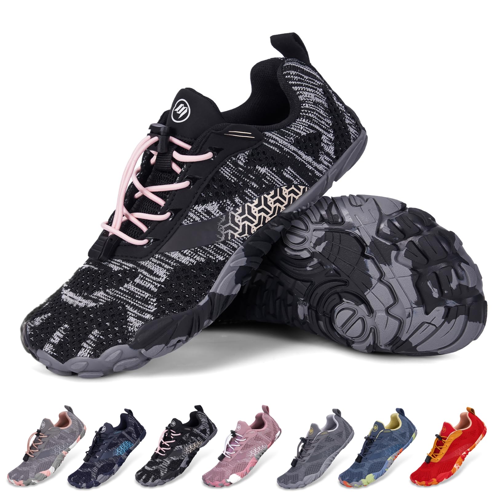 BibHoly Barfußschuhe Damen Herren Barfussschuhe Leicht Atmungsaktiv Traillaufschuhe rutschfest Fitnessschuhe Walkingschuhe mit Zero-Drop Solhe