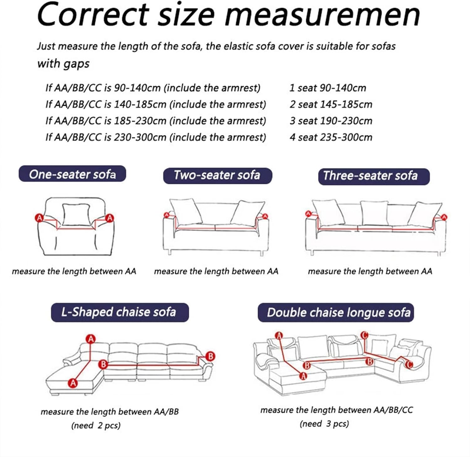 Plush Sectional Sofa Cover,Stretch L Shaped Sofa Slipcover Corner Sofa Cover (Blue 2 seat (145~185cm)) (Blue 4+4seat)