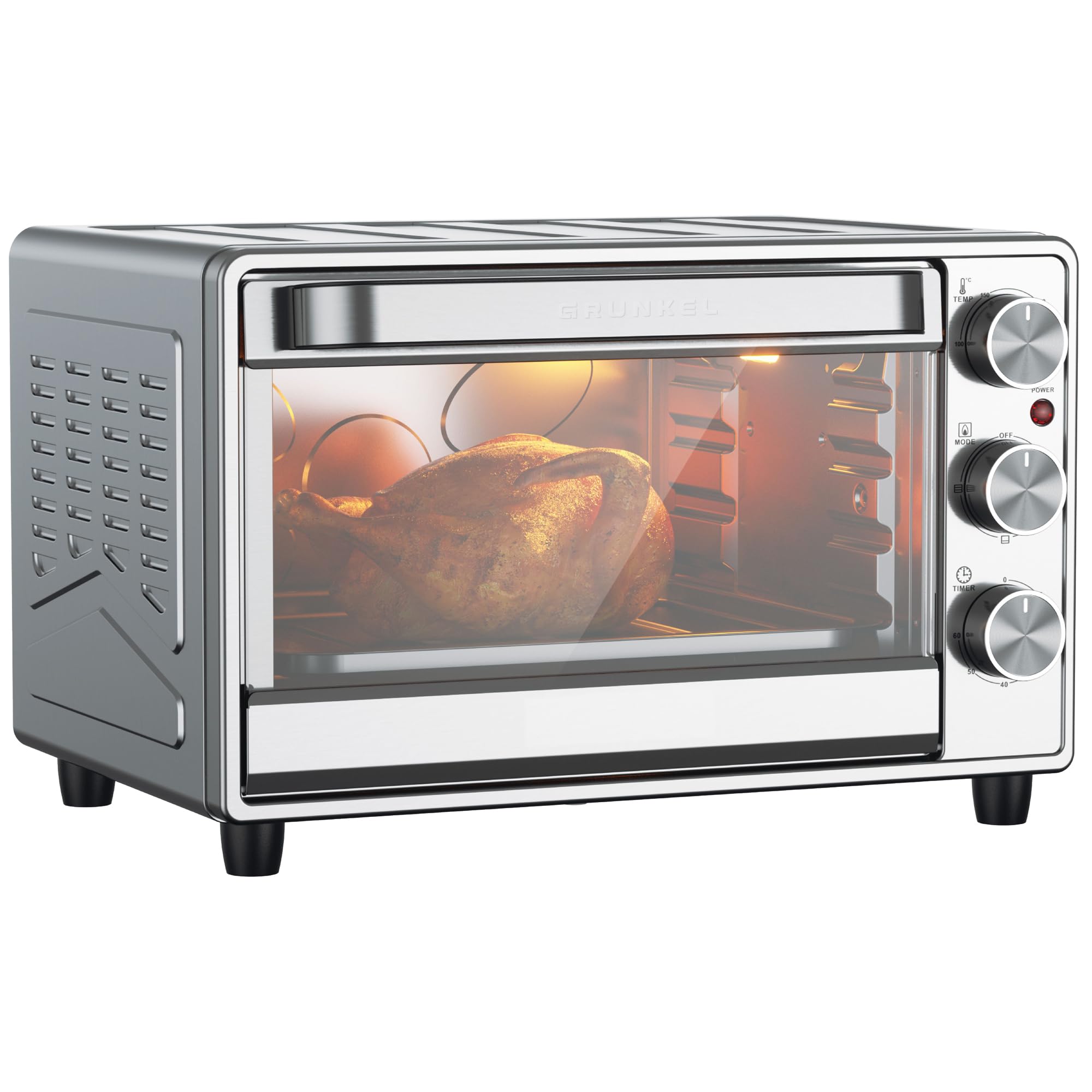 Horno eléctrico multifunción de sobremesa de 28L a 63L con ventilación convección y 3 funciones de calor. Selector de temperatura hasta 230ºC. Temporizador hasta 60 min - de 1600W a 2300W