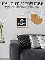 Vista 7 de Tablero de letras de fieltro intercambiable con luces LED, letreros personalizados de mensajes de 10 x 10 pulgadas, soporte de madera y 450 letras