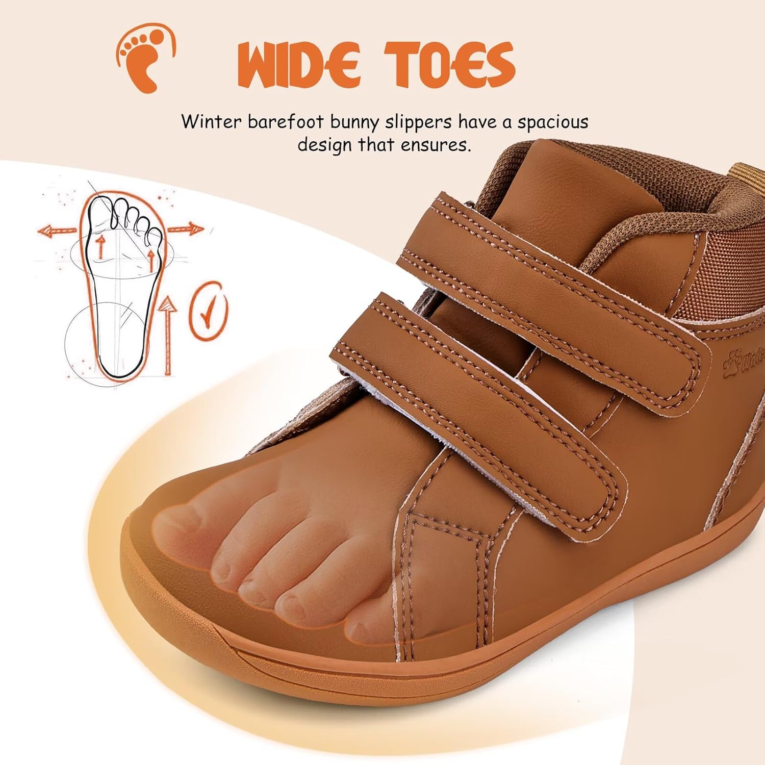 WateLves Toddler Little Kids Wide Barefoot Shoes Boys Girls Winter High Top Minimalist Sneakers Ankle Boots Leather Uniform Dress Shoes Naturally Splay - Image 2