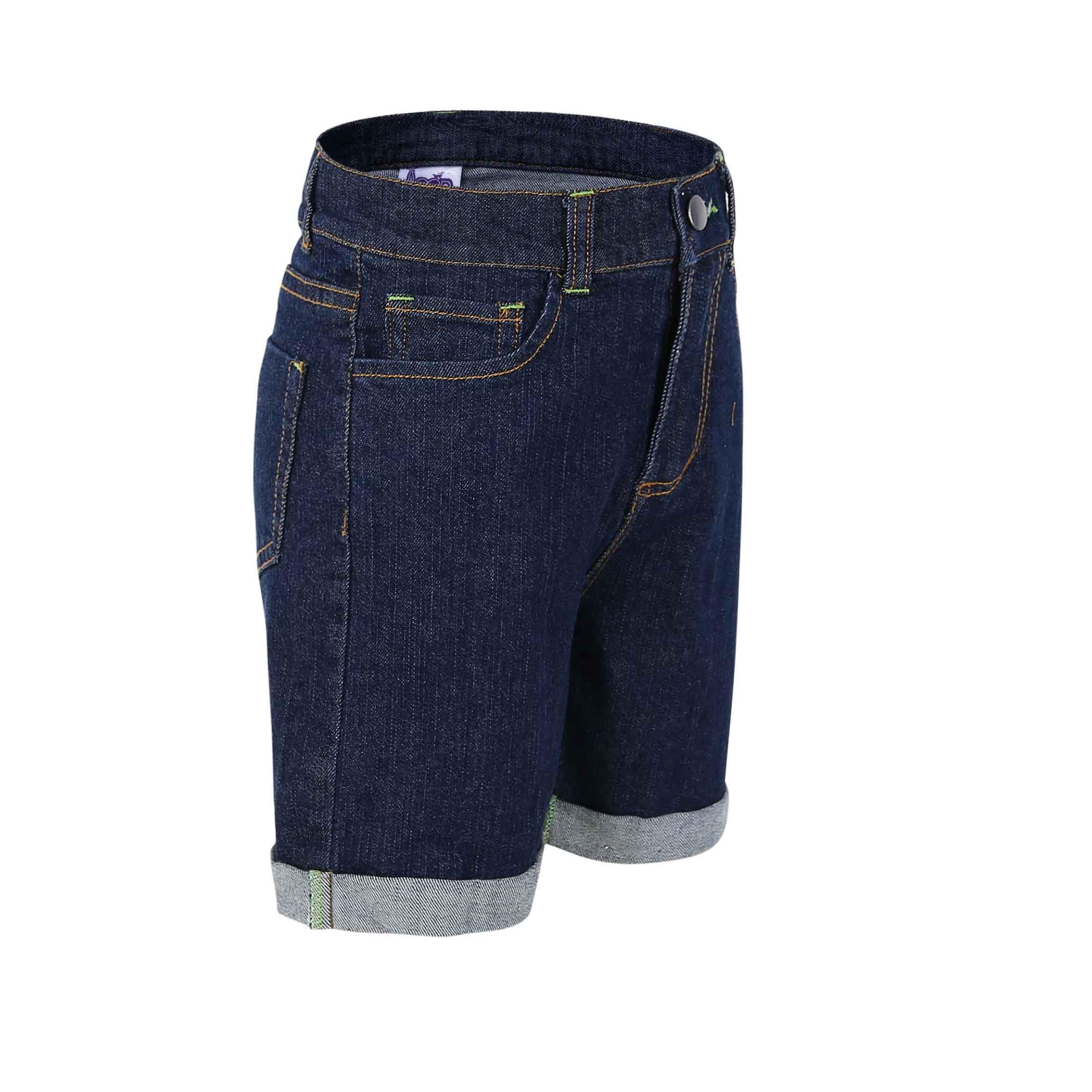 Bienzoe Fille Doux Denim Taille Haute Extensible Jeans Shorts