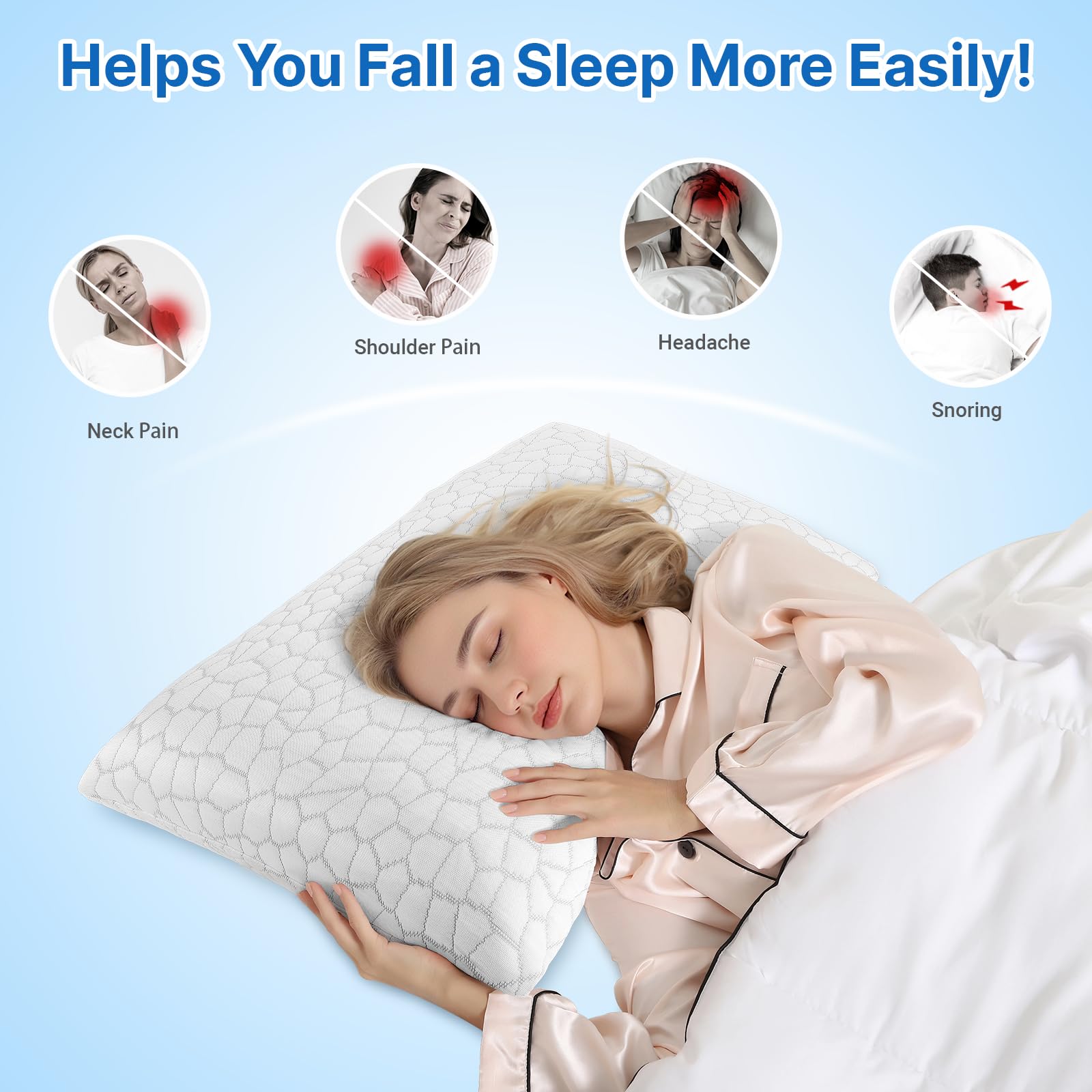 Amazon.com: TranquilMoments Memory Foam Pillows, Bed Pillow for