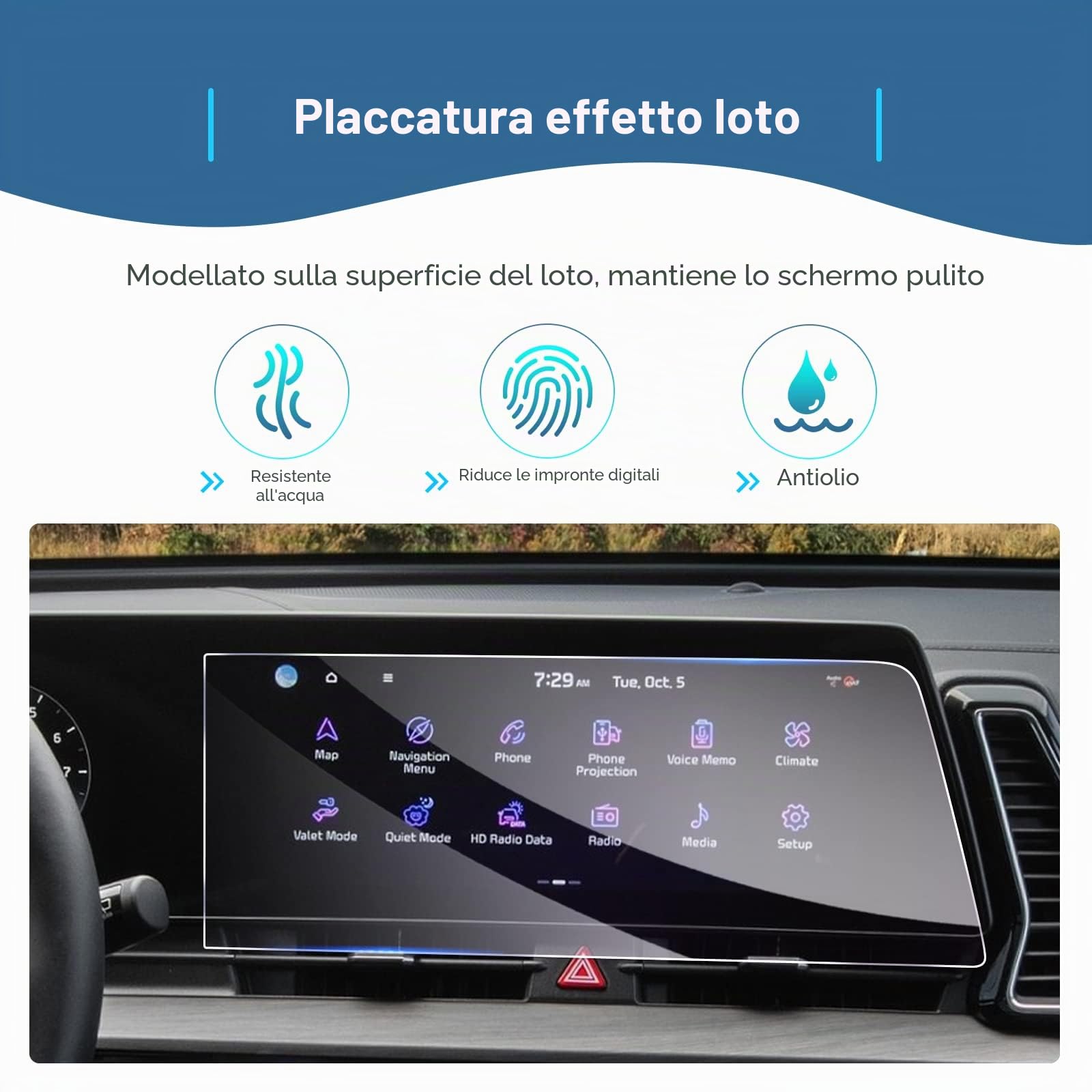 GAFAT Compatibile con Kia Sportage NQ5 2022 2023 2024 Navigation Pellicola Protettiva in Vetro Temperato per Sportage 2023 GPS Touch Screen, 9H Antigraffio