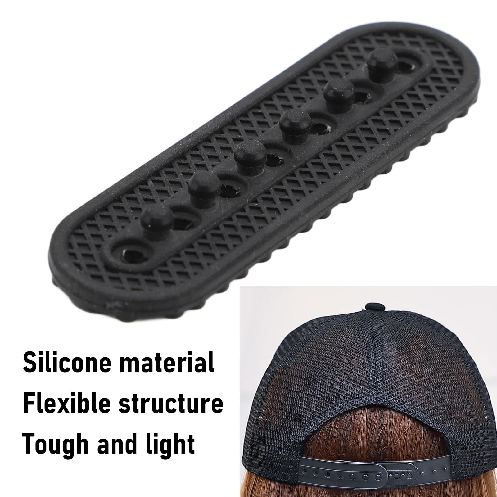 Prolunga Per Cappello HUIOP – 2 Pezzi, 7 Fori, In Silicone Flessibile, Aumenta Taglia Di Mezza Misura, Facile Installazione