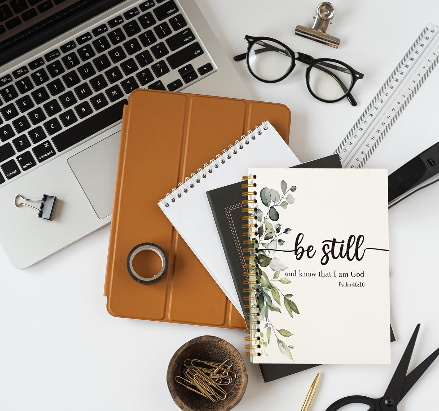 OXW Prayer Journal for Woman, Bible Study Journal Notebook for Women, Christian Bible Gifts for Women, Christian Journal Notebook for Bible Notes, Church Notes Journal, Psalm 46:10(5.5'' X 8.3'') - Image 5