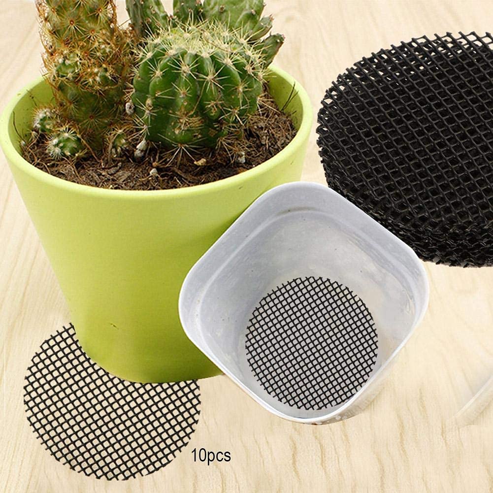 Hapivida Rete Di Drenaggio Per Vasi Da Fiori - 5 Pezzi Schermi In Plastica 30x10 Cm, Griglie Forate Per Fondo Vaso, Prevengono Perdita Terreno E Radici Marce, Facili Da Tagliare - 3