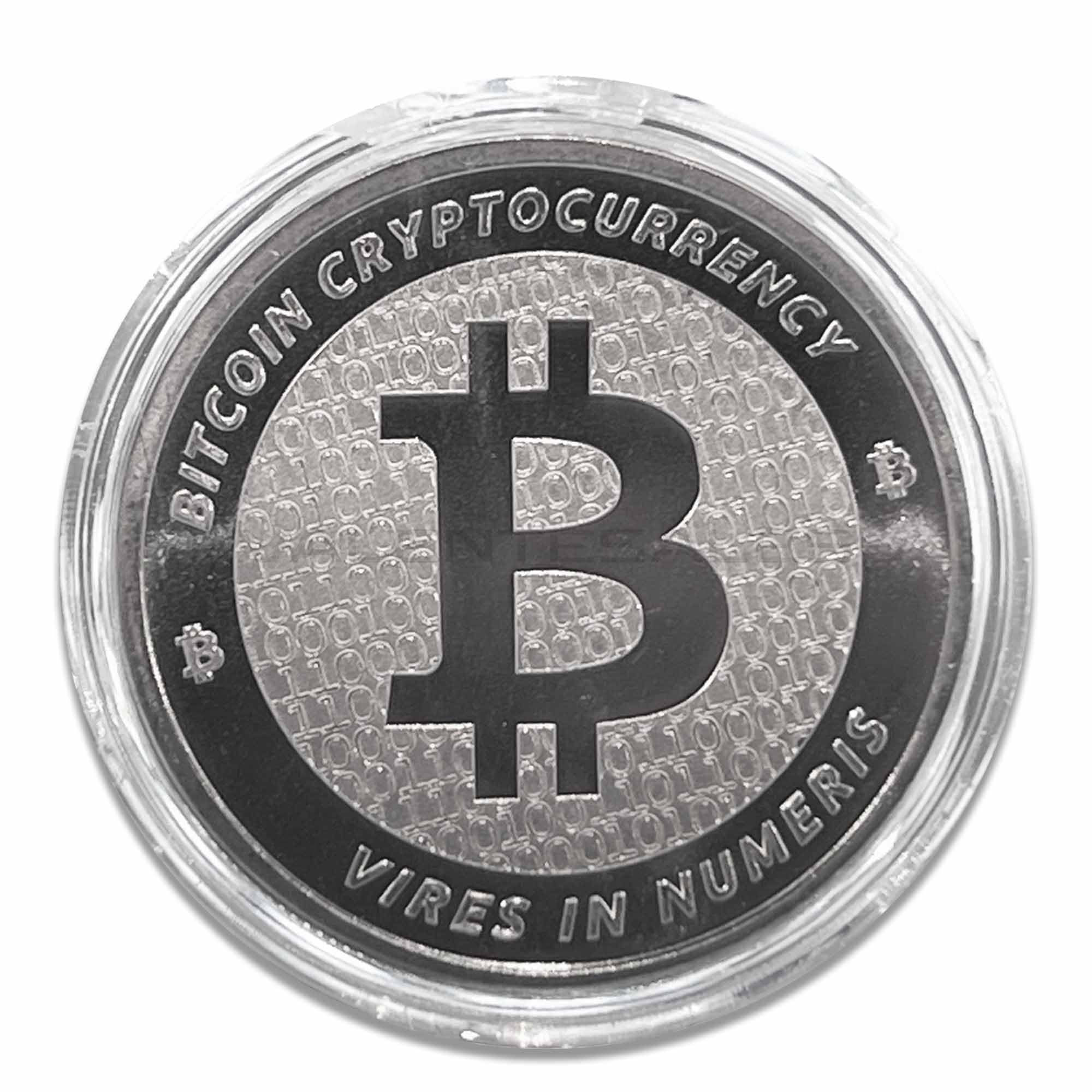Bitcoin Miner Bitcoin 1 Oz .999 Fine Silver Coin W/zinc 50 Cal Bullet  Unique Metals