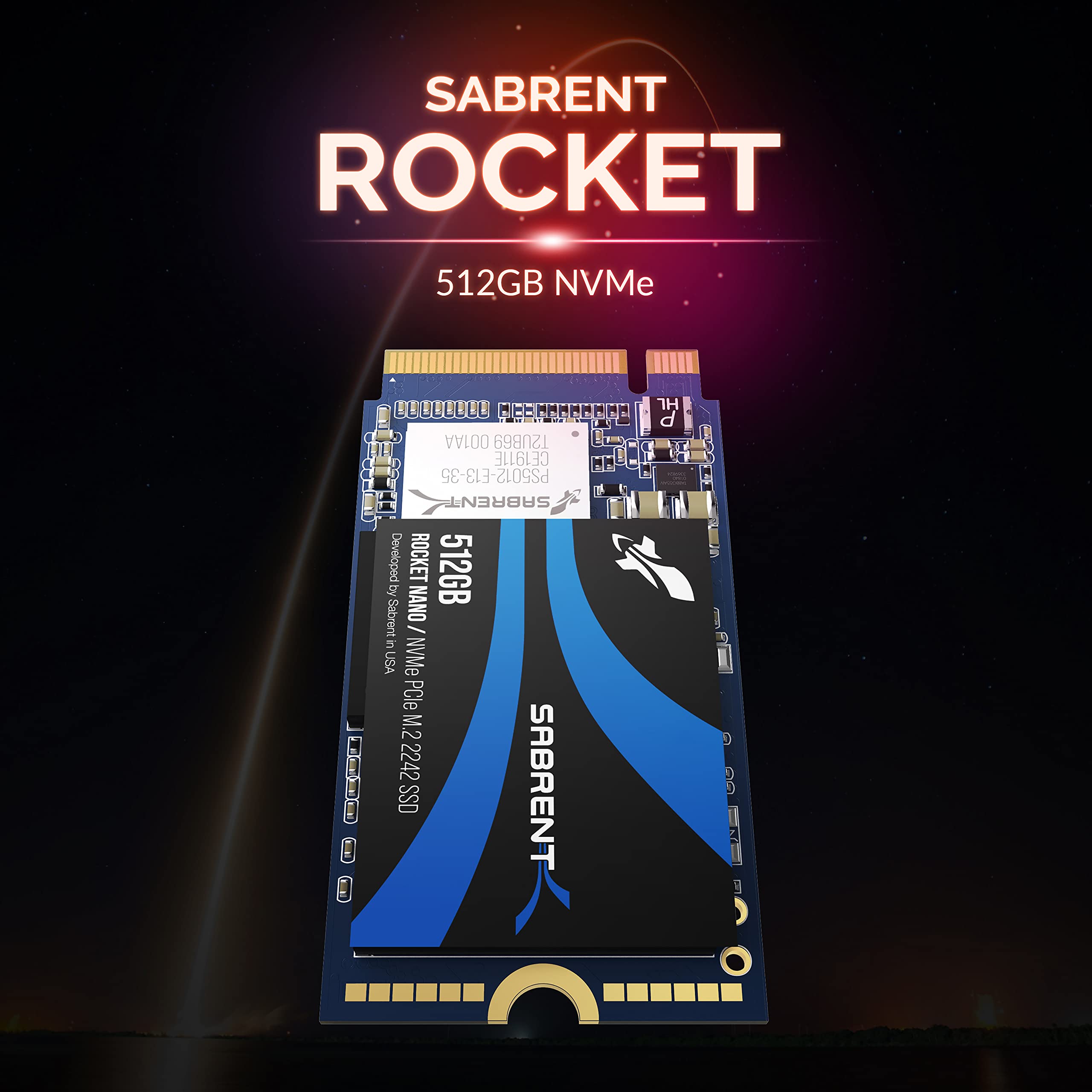 SABRENT 2242 M.2 NVMe SSD 512GB, Interne SSD 1700 MB/s Lesen, 42 mm PCIe 3.0 X4, Internes Solid State Drive, High Performance kompatibel mit Allen PCs, NUCs und Laptops (SB-1342-512)