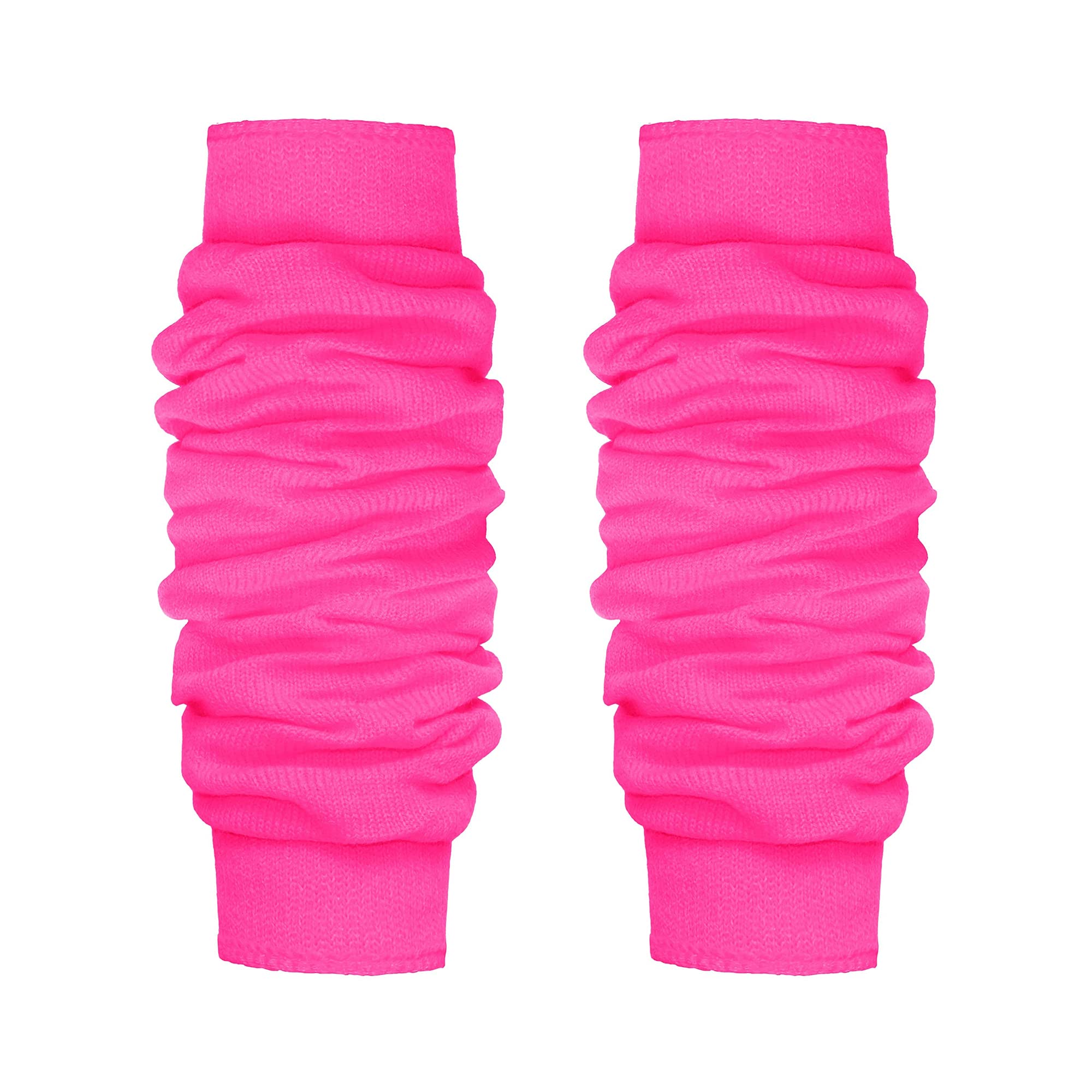 GA COMMUNICATIONS LADIES & GIRLS ANKLE LEG WARMERS FLUORESCENT NEON STRETCH FIT COMFORT TUTU FANCY DRESS ACCESSORY [Pink]
