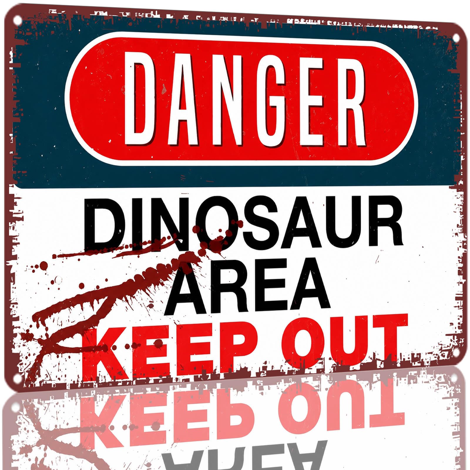 Kwqdozf As Pic Danger Dinosaur Area Keepvintage Metal Tin Sign 8X12 Inch Aluminum Wall Dec