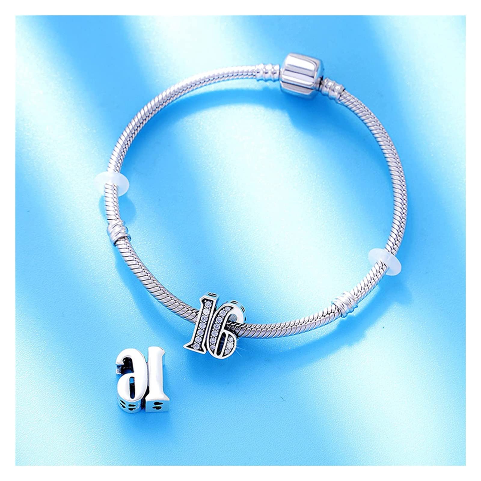 925er Sterling Silber Alphabet Anhänger Mit Kristall – Personalisierbarer Charm Für Armbänder Von Pandora & Co.