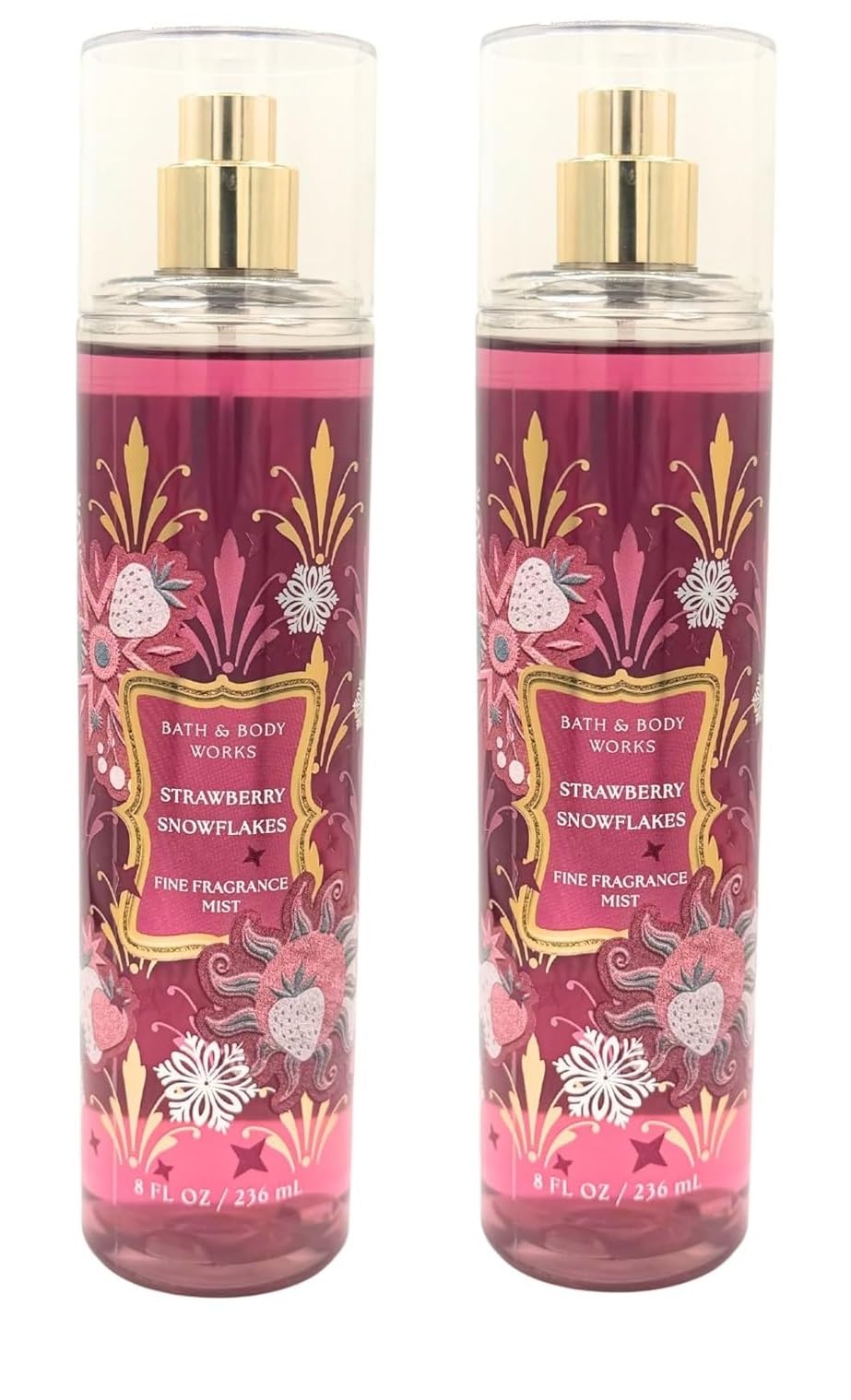 Bath & Body Works Strawberry Snowflakes Mist 8 oz - Pack of 2