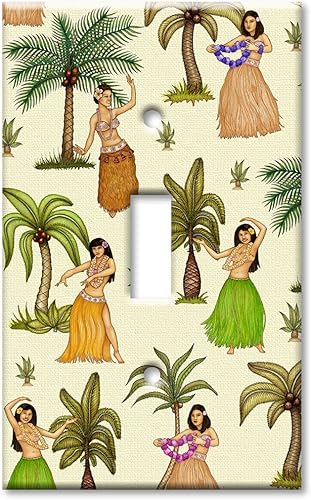 Miniatura 7 de Art Plates - Placa decorativa de pared metálica con tapa de salida - Hula Girls - Imagen de Dan Morris - (Hecho en Estados Unidos)