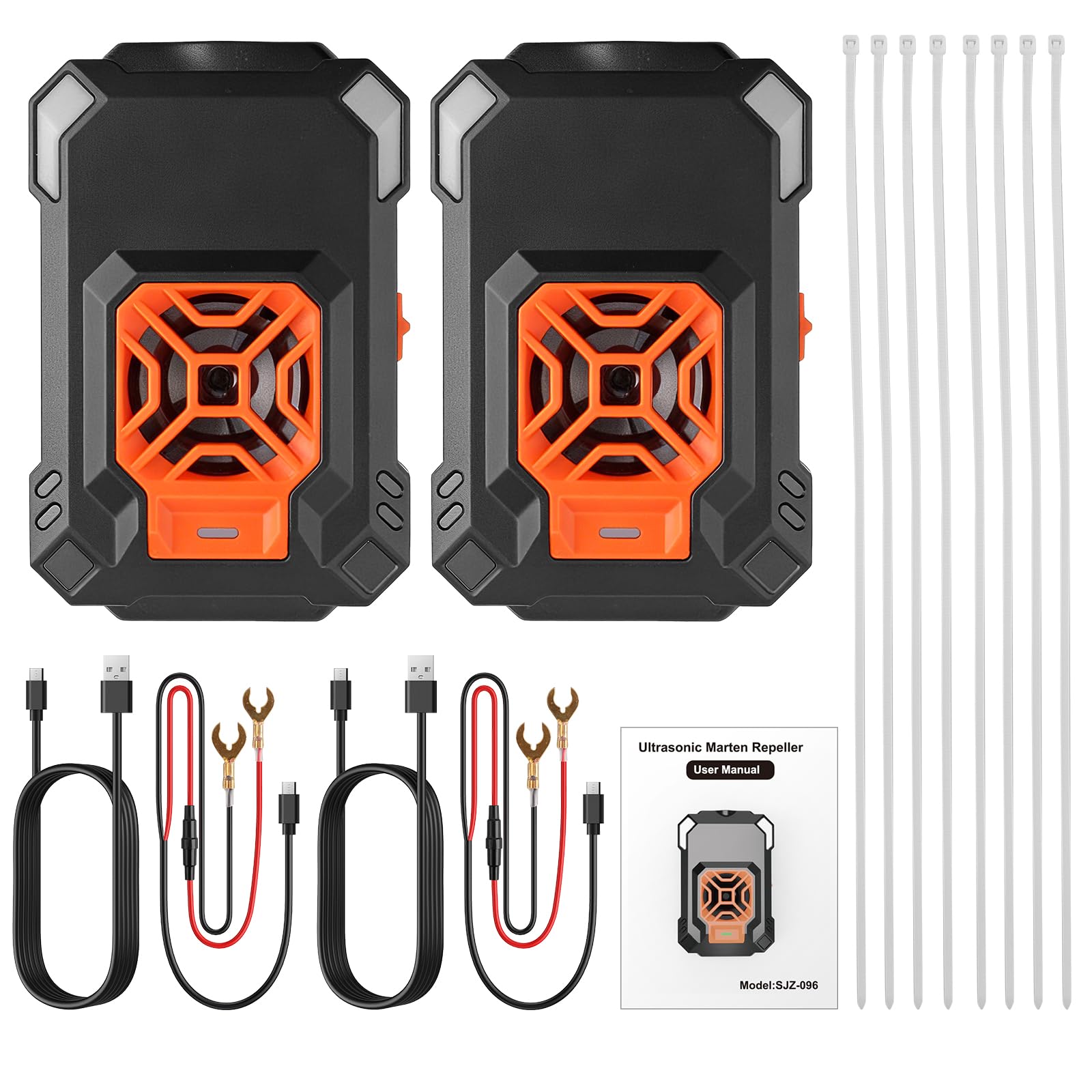AUTOUTLET Repellente ad Ultrasuoni per Auto 18-36kHz,Supporta USB/Alimentazione Elettrica dell'auto 12V,Funzione di Avvio/Arresto Automatico,Ultrasuoni per Topi con Luce LED,2 Pezzi
