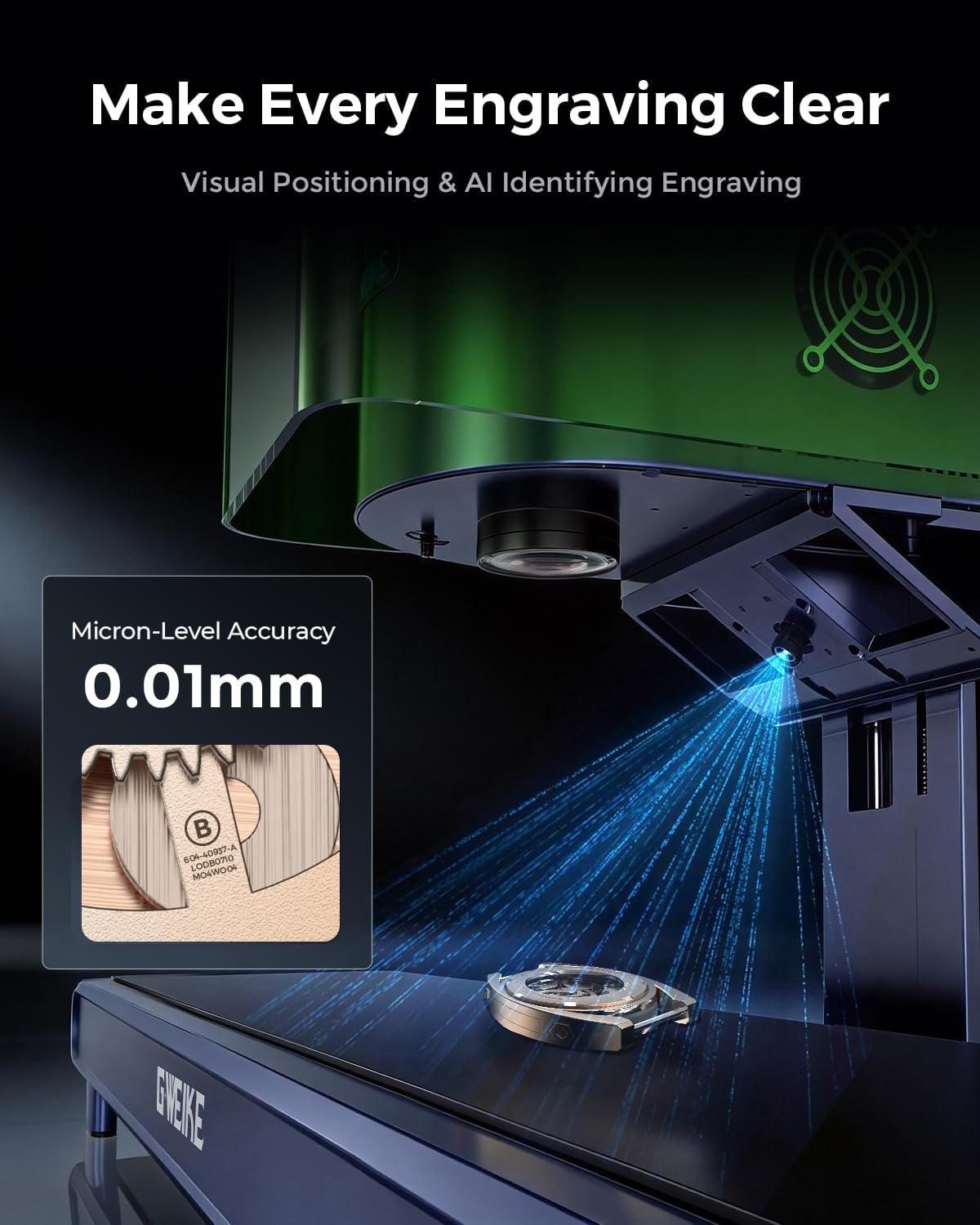 GWEIKE G3 Ultra 60W MOPA & 40W Diode Dual Laser Engraver, 3D Grayscale & Color Metal Engraving, 16MP Smart Camera, 15,000mm/s Fast Fiber Laser Cutter and Laser Engraver Machine for Metal Wood Acrylic