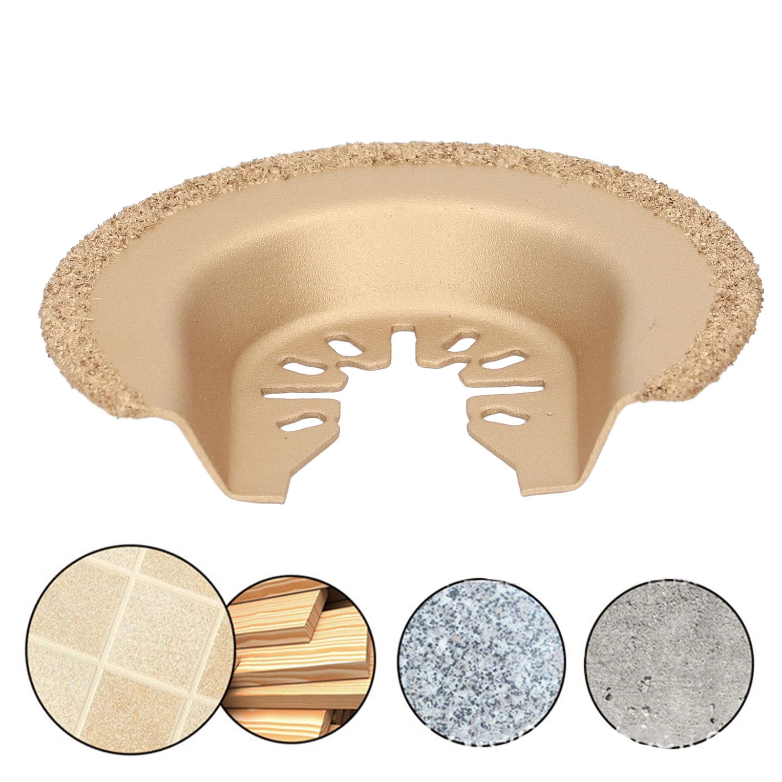 Changor Hoja de sierra oscilante, carburo de tungsteno multiherramienta accesorios, multiherramienta oscilante electroforesis de superficie dorada, 5 unidades para cerámica