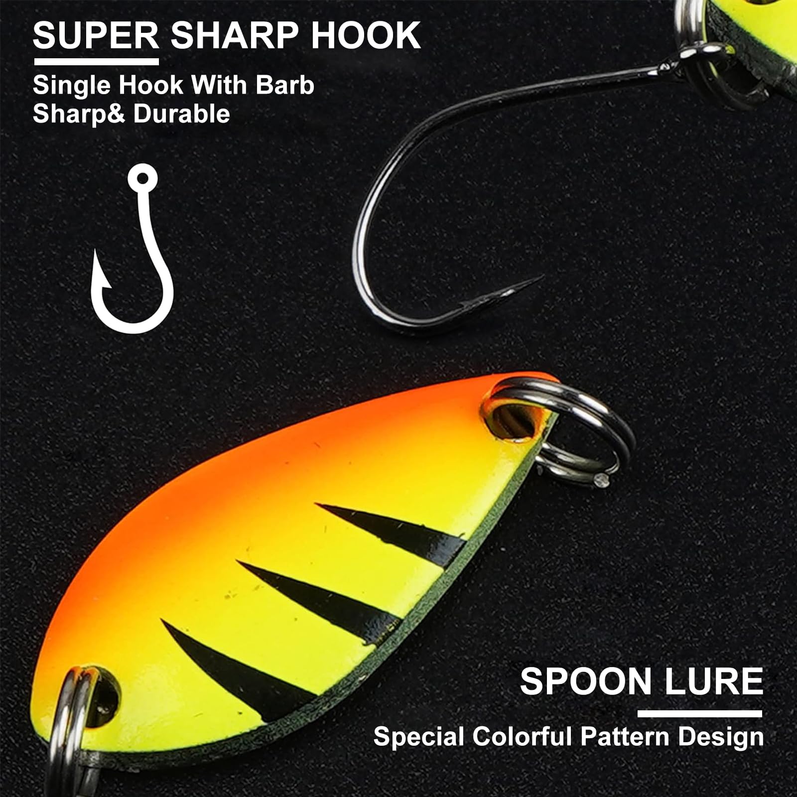 Set di 16 esche per trote, set di esche per trote, spinner, set di indicatori di direzione per trota, 2,5 g / 3,5 g / 5 g, set di accessori da pesca per pesce persico, luccio, lucioperca, trota