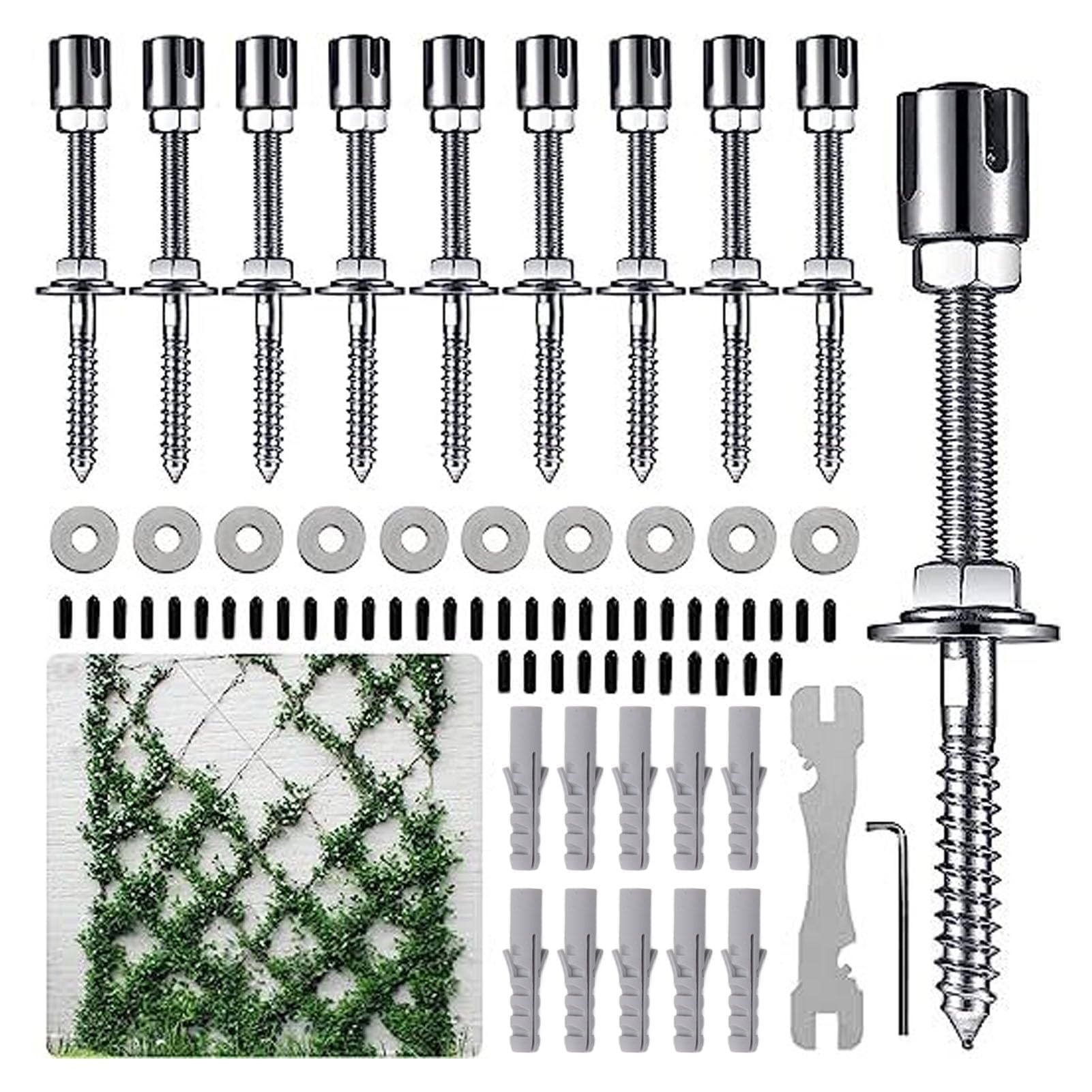 Pssopp Enrejado de Soporte para Plantas de Jardín, Acero Inoxidable, Diseño Flexible para Plantas Trepadoras, Enrejado de Pared