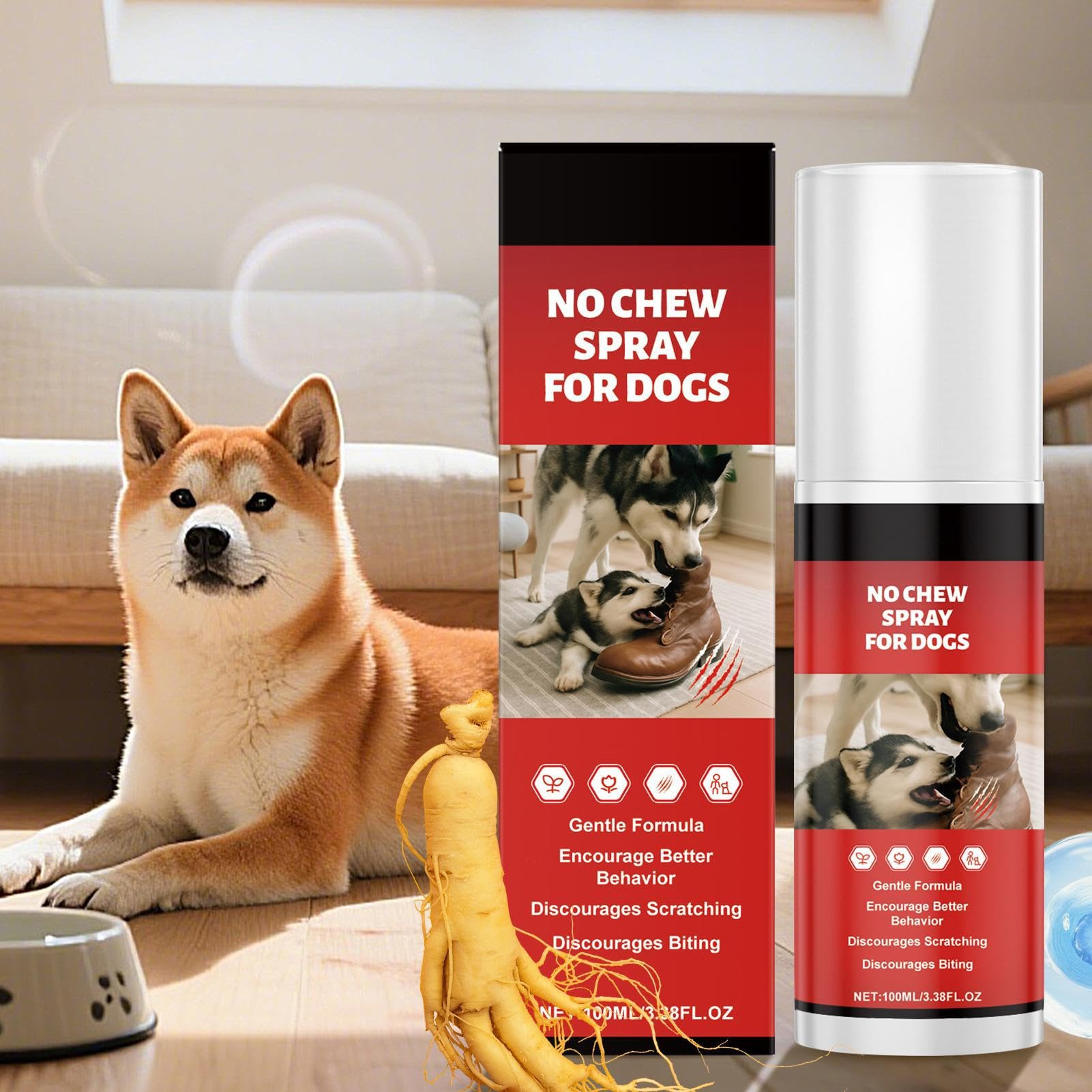 Generico Spray Anti Morso per Cani,100ml Spray Masticazione Immediato | Formula Delicata dal Sapore Amaro Naturale per Gatti e Coniglietti