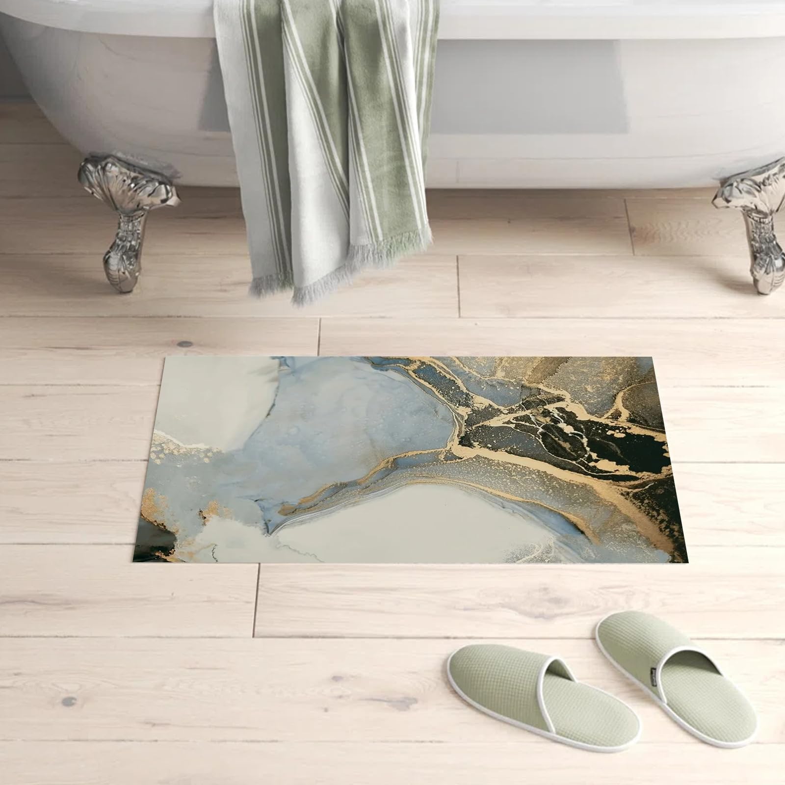 MiZuH Bathroom Rugs Ultra Soft Non-Slip Mats Absorbent Bath Rugs for Bath Floor Tub Shower 4 x 6ft