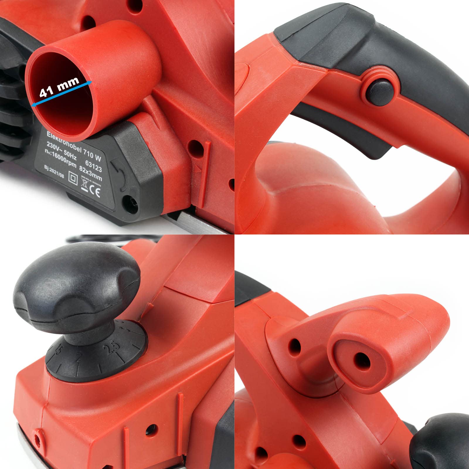 Wiltec Pialla elettrica 710W Arresto parallelo/scanalato Larghezza tagli 82mm profondità 3mm