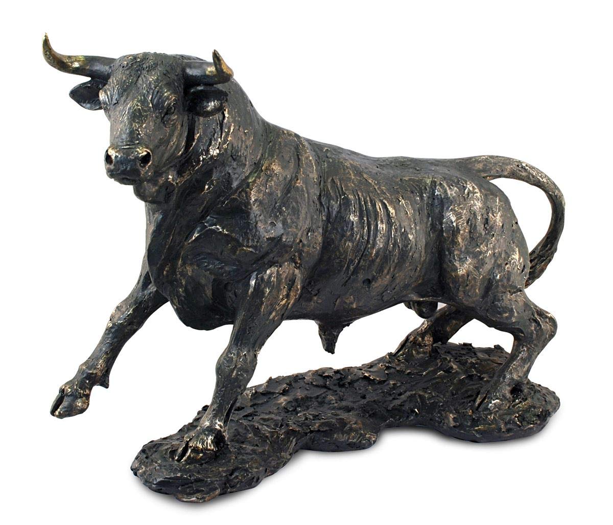 Escultura de Toro Resina Acabado Bronce 32x17x47 cm