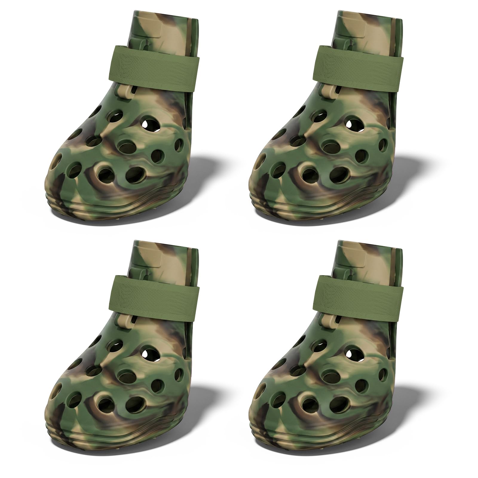 Dog Shoes for Hot Pavement, Breathable Dog Boots Paw Protectors with Adjustable Straps & Non-Slip Sole, Easy On & Off, Waterproof, Easy-Cleaning (Camouflage, L)