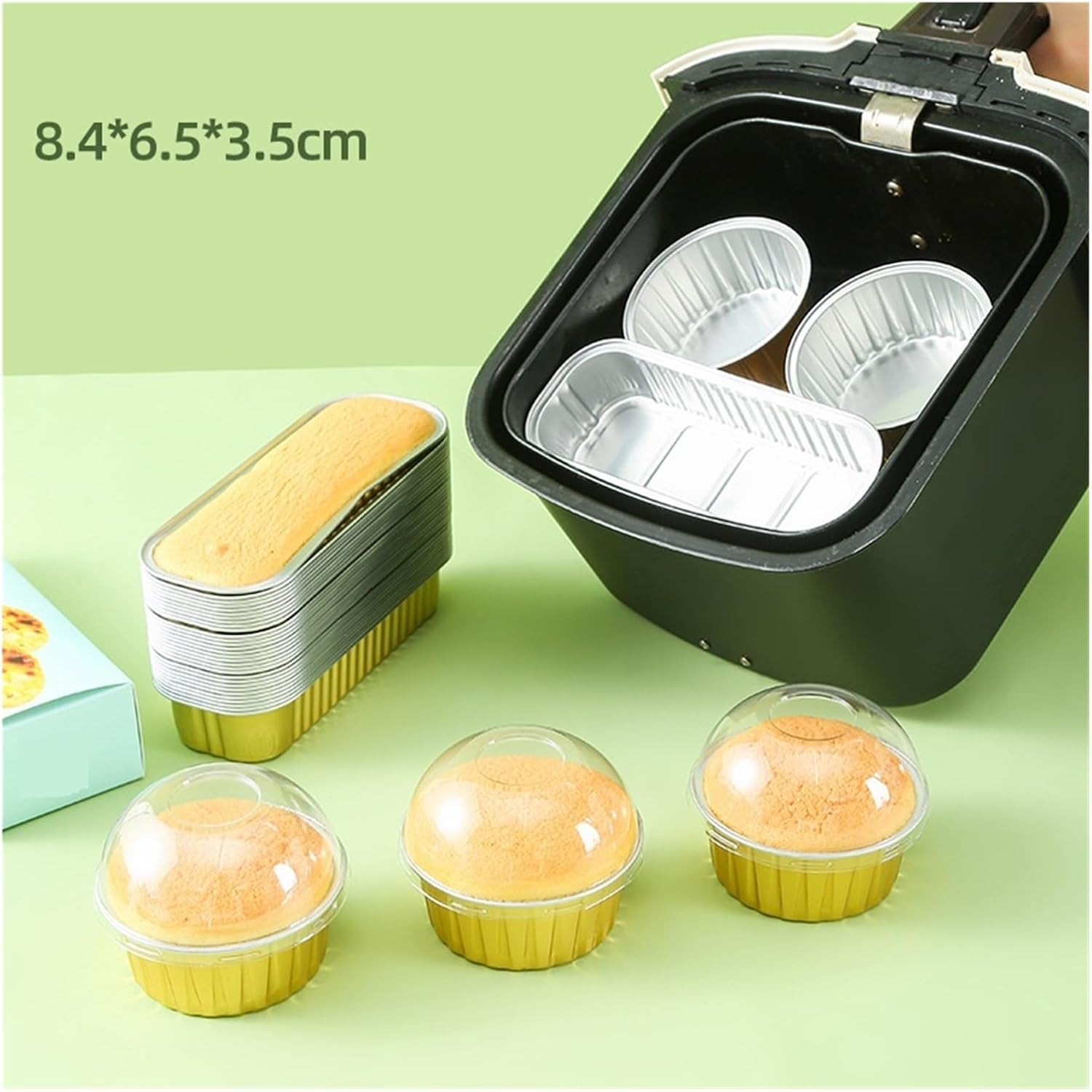 Air Fryer, Tin Foil Cup, Bowl, Oven, Baking For Home Use, Making Egg Tarts, Pudding, Small Cake Molds(Extrathickstri)