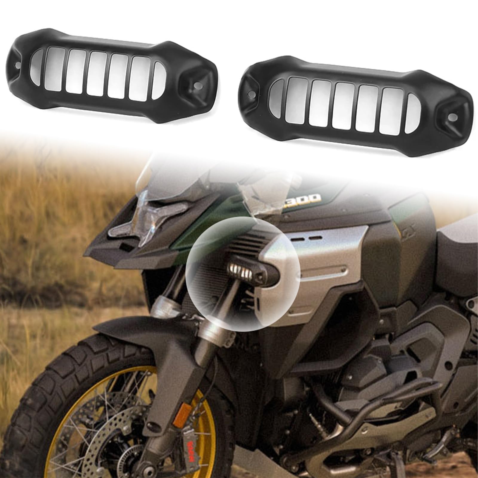 Motorcycle Headlight Guard Grille Auxiliary Lampshade LED Lights Cover for BMW R1300GS Adventure 2024-2025 R1300gs ADV Lamps Shield Protector