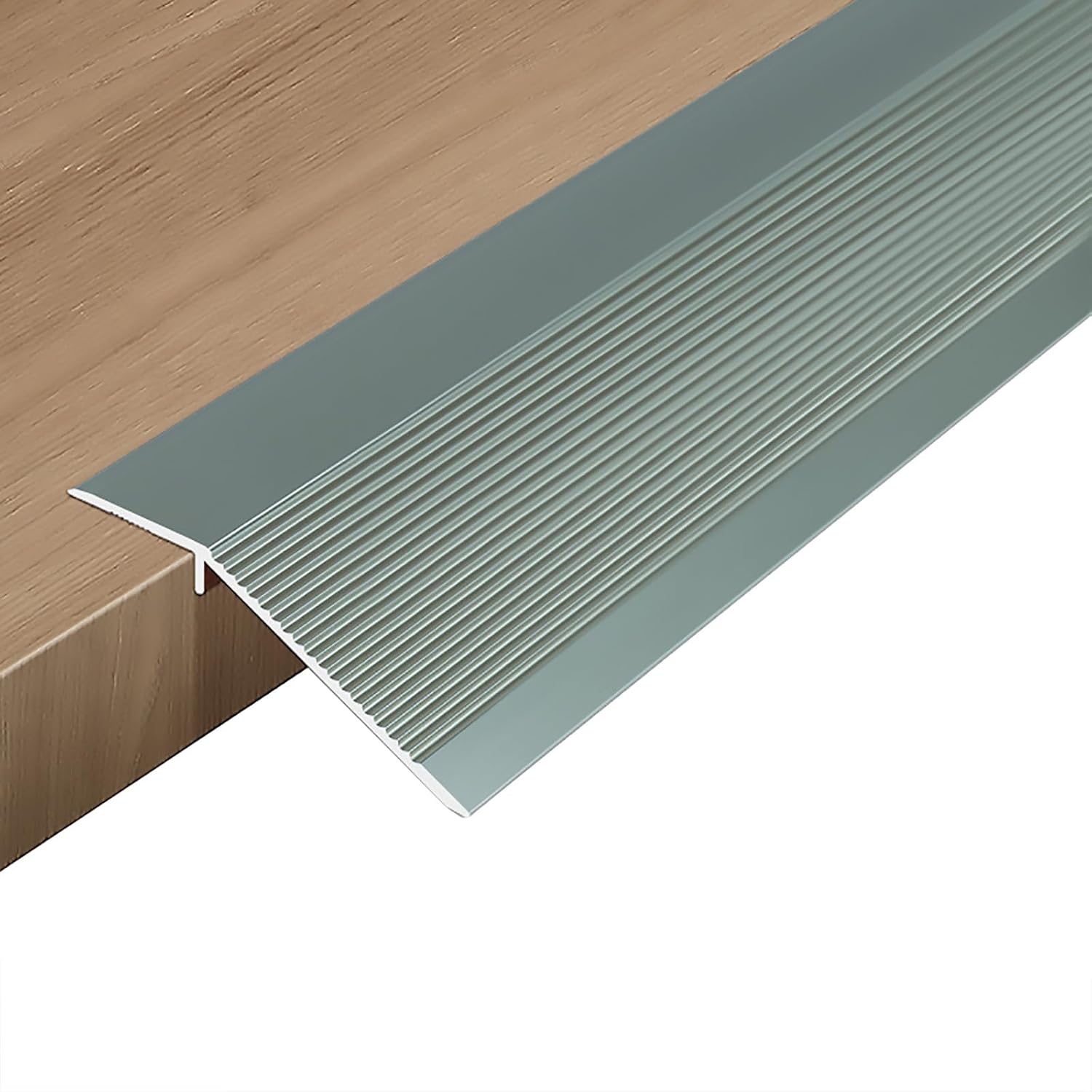 HAILM Transition Strip, Aluminum Floor Divider Strip, Edging Trim Strip for Carpet/Entry Door/Tile/Threshold/Wheelchair, Suitable for Heights of 1.5-3.5cm Drop, Length 90cm,Grey,6 Pack