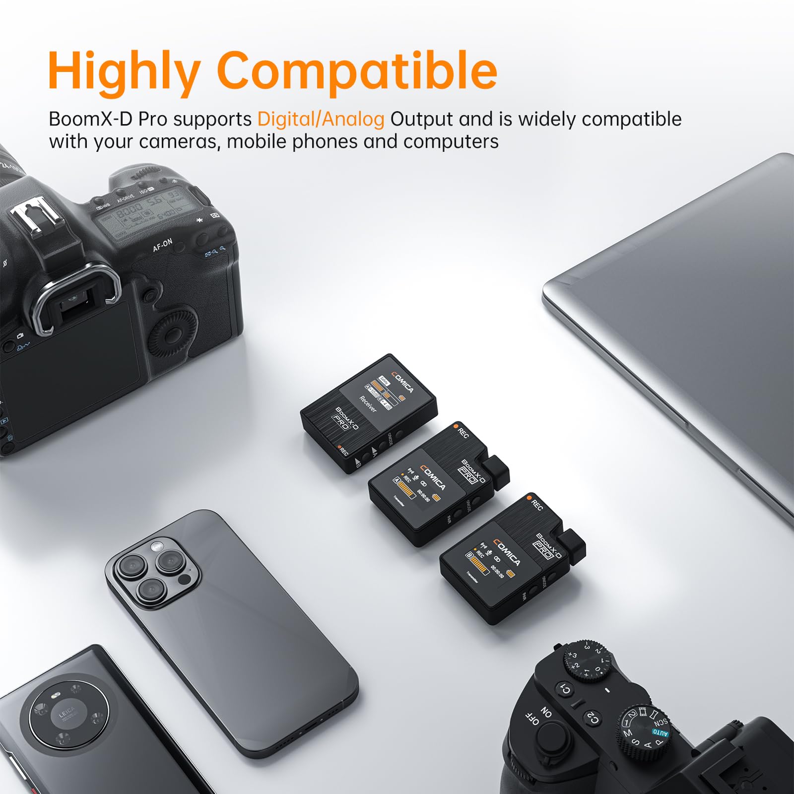 Comica Microfono Lavalier wireless Boom X-D2 PRO 2,4 GHz Dual Channel Wireless Risvolto Mic con 2 trasmettitori e 1 ricevitore, microfono wireless per foto camere/Smartphone/Live streaming