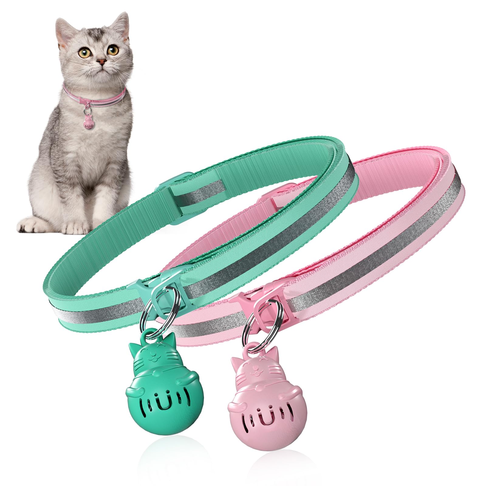 ALUMANI Two Magnetic Collar Key, Pink and Green - Only for ALUMANI Collar Activated Cat Door for Door