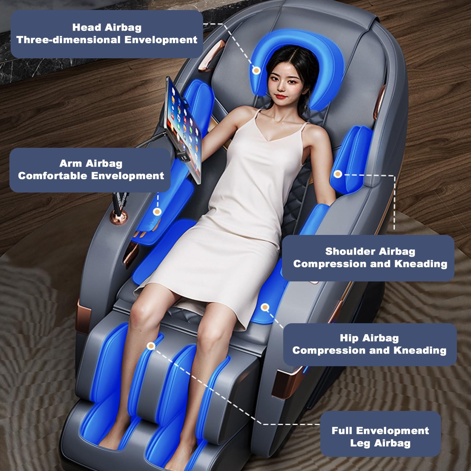 Sillón De Masaje 2026, con Acupresión Calefactada para El Salón, con Funcionamiento Silencioso.