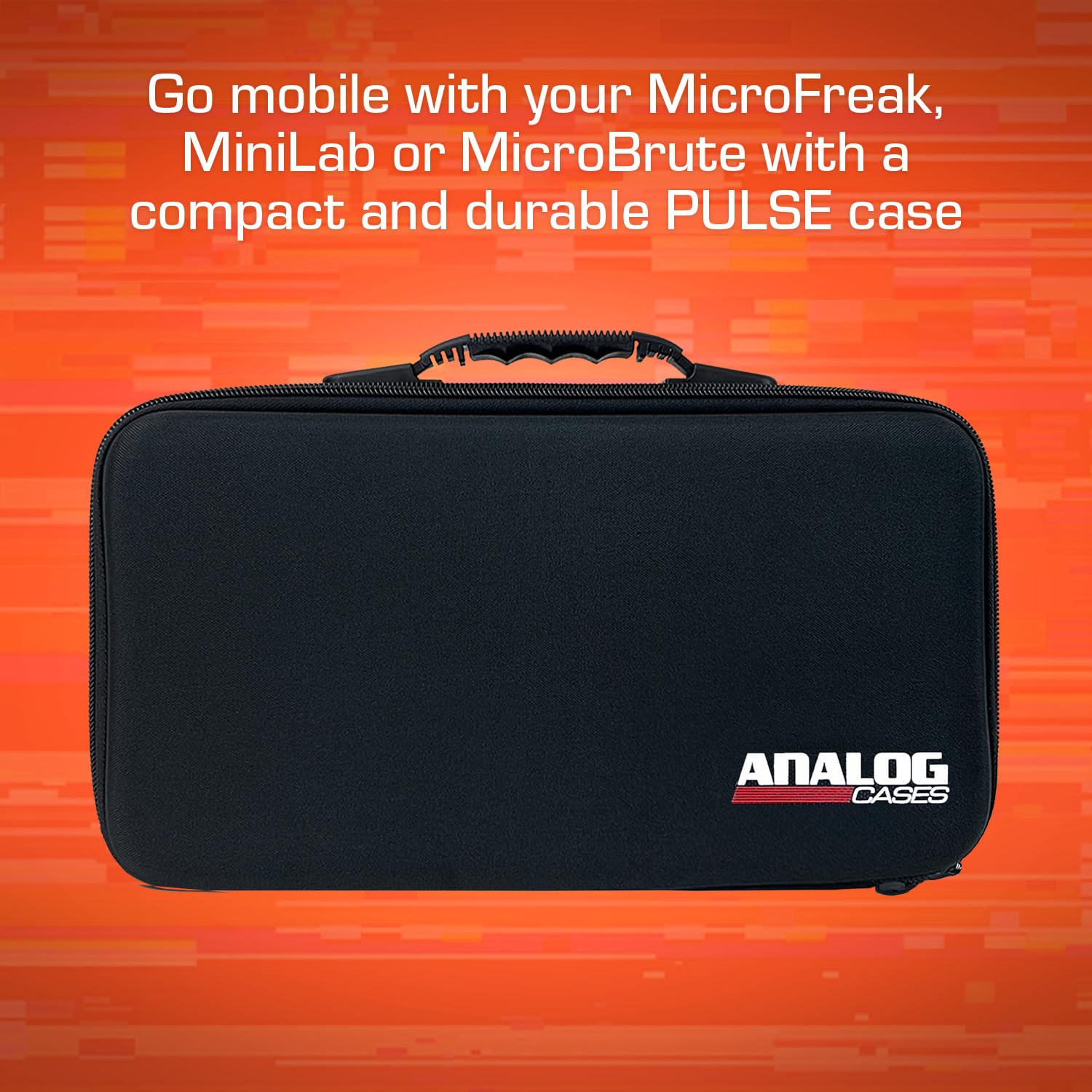 Analog Cases Pulse Case für Arturia MiniLab/MicroFreak/MicroBrute oder vergleichbare Midi Controller (Transporttasche aus langlebigem, geformtem Eva/Nylon, mit robustem Gummitragegriff), Schwarz