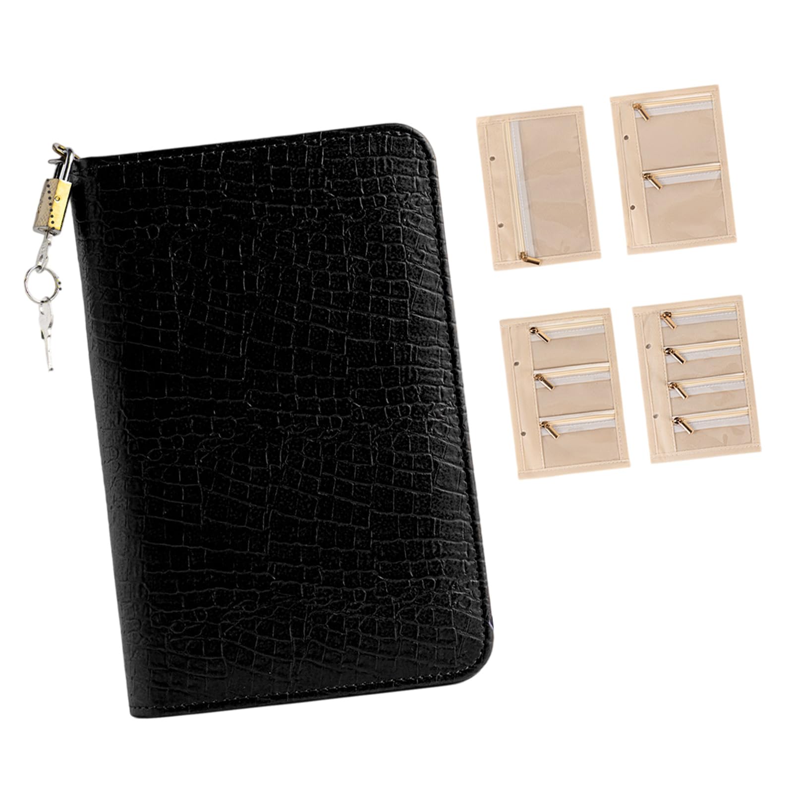 Kaeltsyn Fashionable PU Leather Jewelry with Zippers and Multiple Layers for Travel Cosmetic Storage Bag