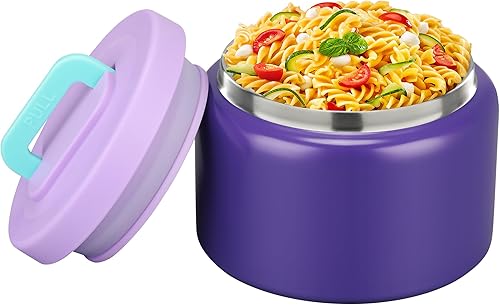 MAISON HUIS Termo de sopa de 8 onzas con boca ancha, aislado al vacío, con aislamiento térmico, para alimentos fríos y calientes, recipiente de